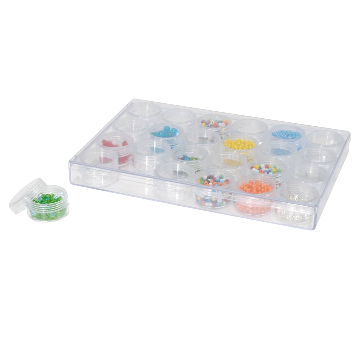 6 Pack: 9.5" Bead Storage Case with Jars by Bead Landing™