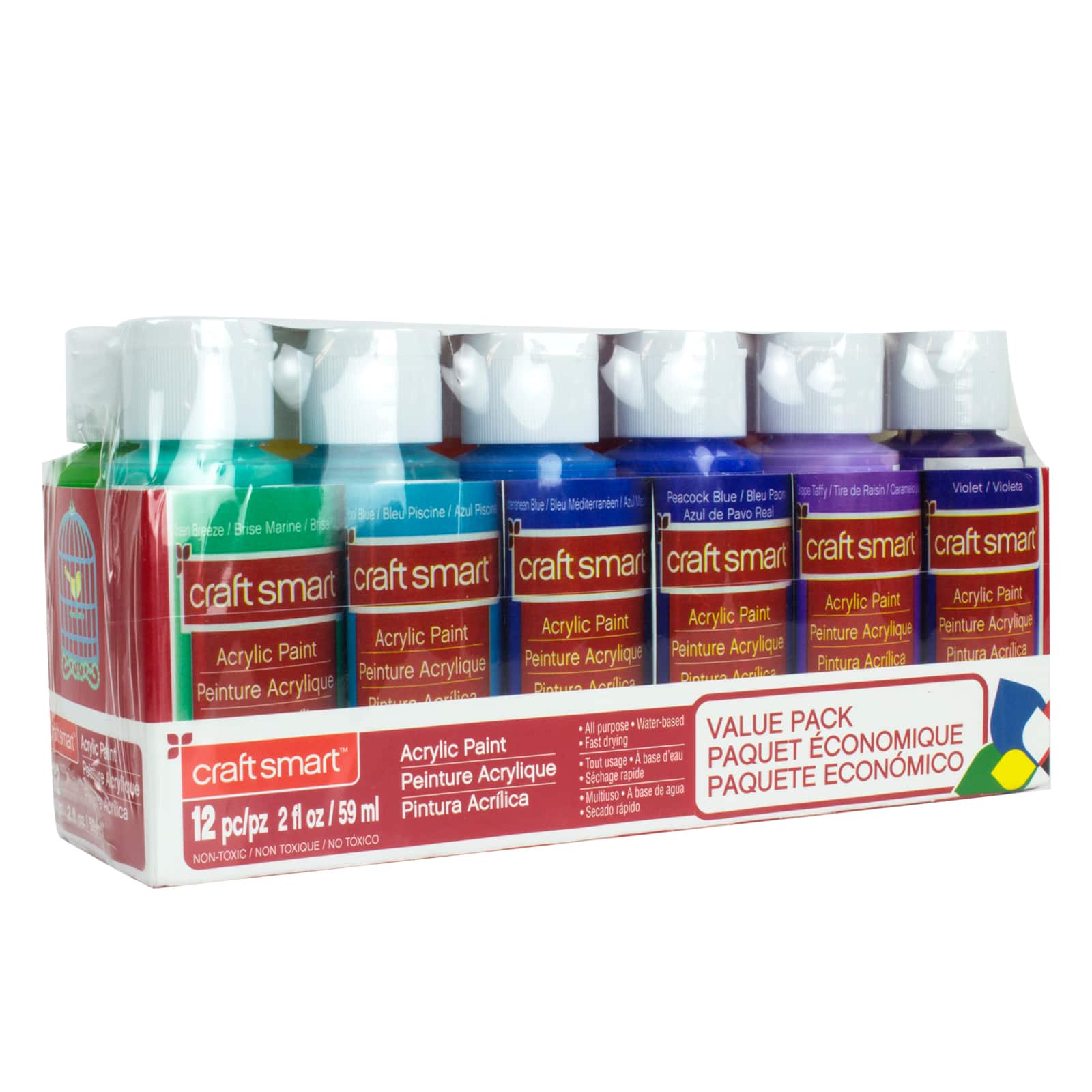 12 Packs: 12 ct. (144 total) Bright Acrylic Paint Value Pack by Craft Smart®
