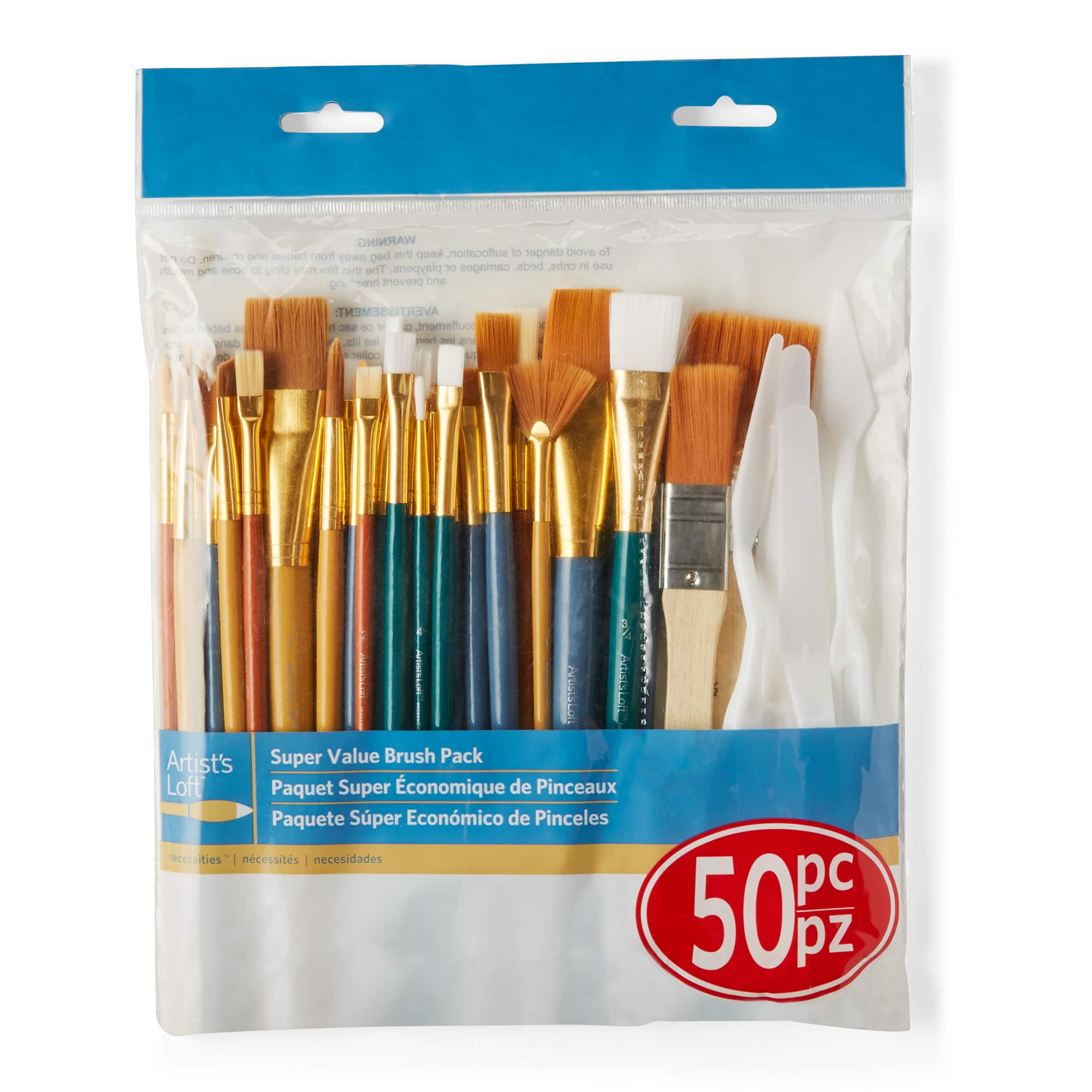 12 Packs: 50 ct. (600 total) Super Value Brush Set by Artist's Loft™ Necessities™