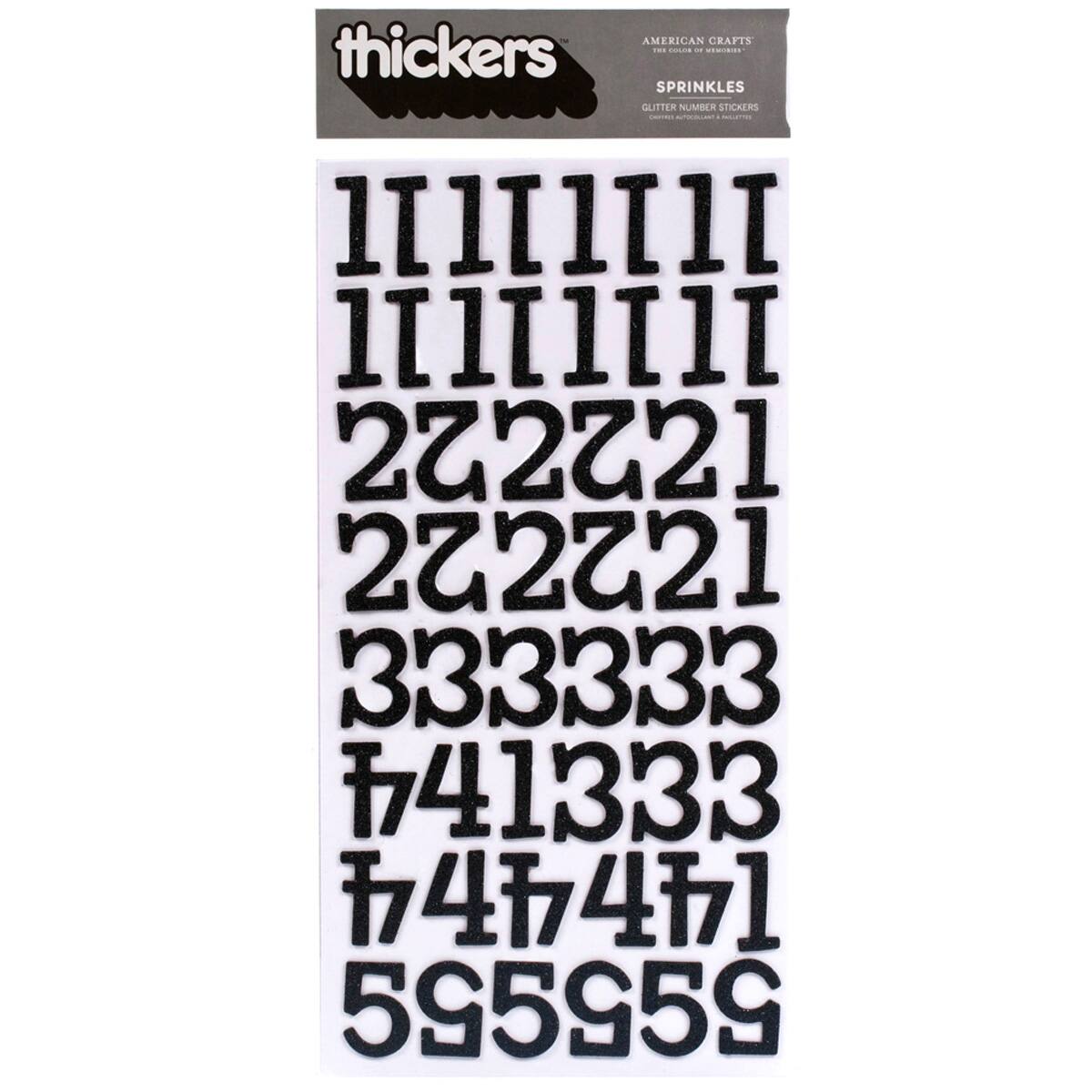 Thickers™ Glitter Sprinkle Number Stickers