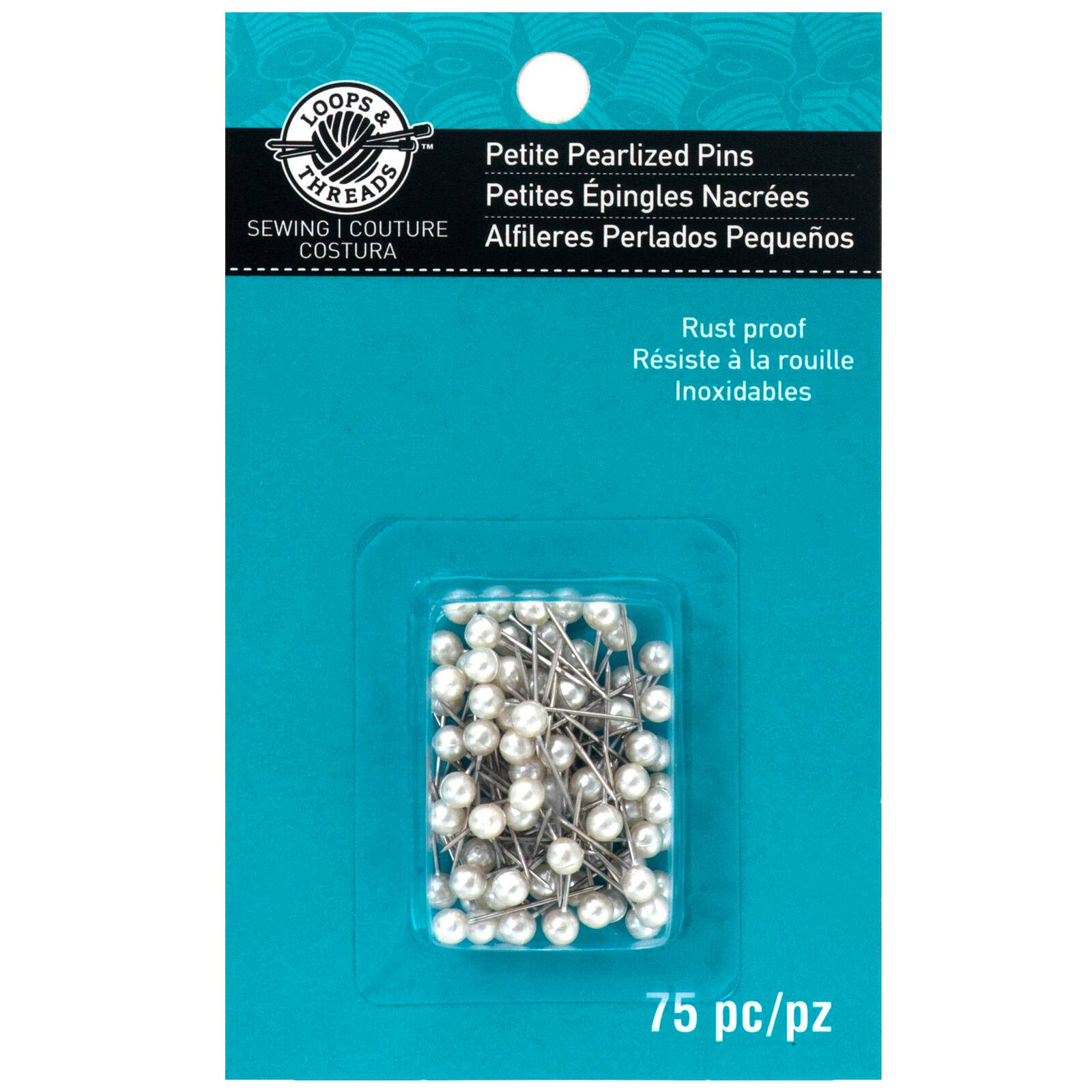 12 Packs: 75 ct. (900 total) Petite Pearlized Pins by Loops & Threads™