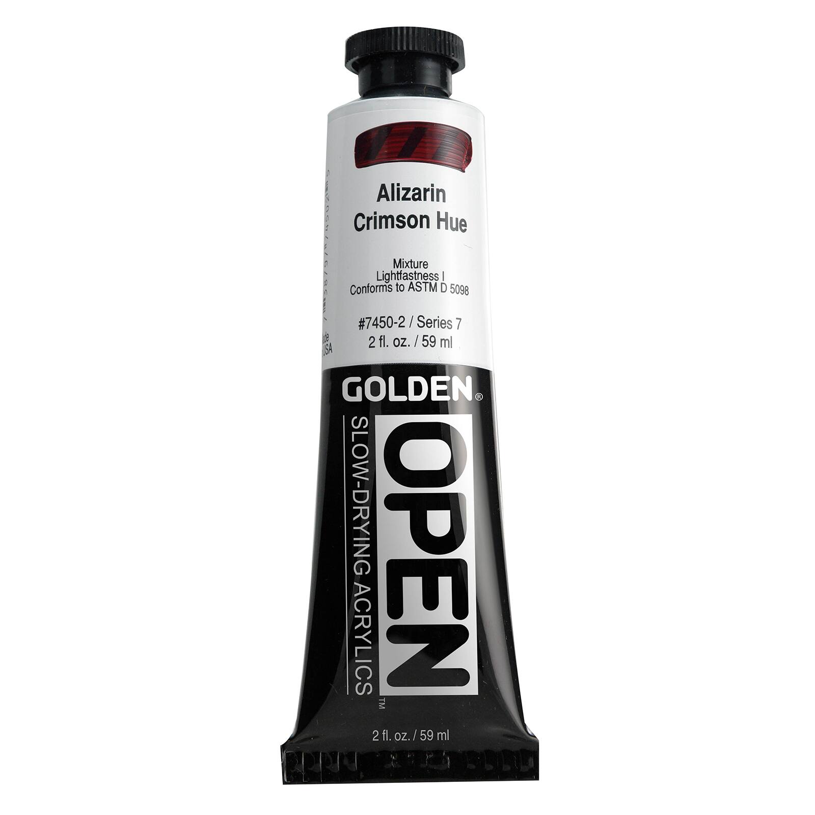 Golden OPEN Slow-Drying Acrylics, 2 oz Paint in Alizarin Crimson Hue