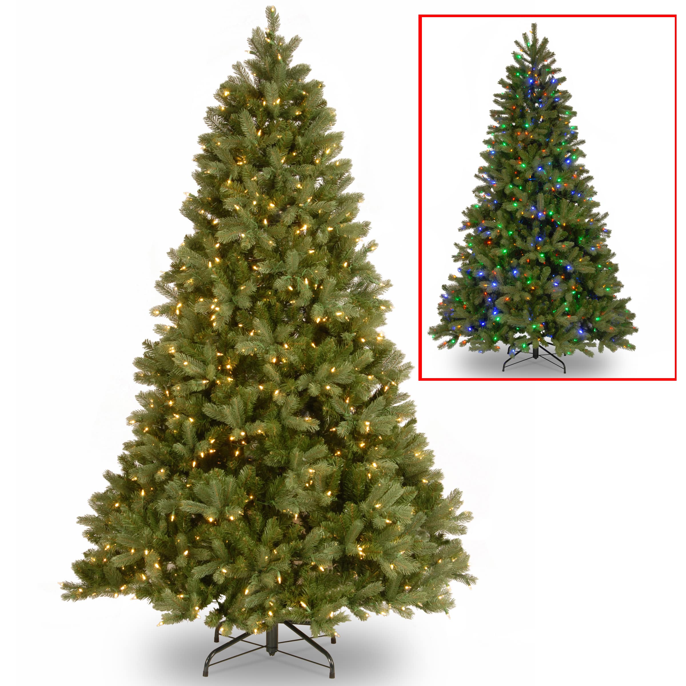 6.5 ft. Pre-lit Feel Real® PowerConnect™ Downswept Douglas Fir Full Artificial Christmas Tree, Dual Color® LED Lights