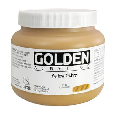 GOLDEN HEAVY BODY ACRYLIC PAINT YELLOW OCHRE