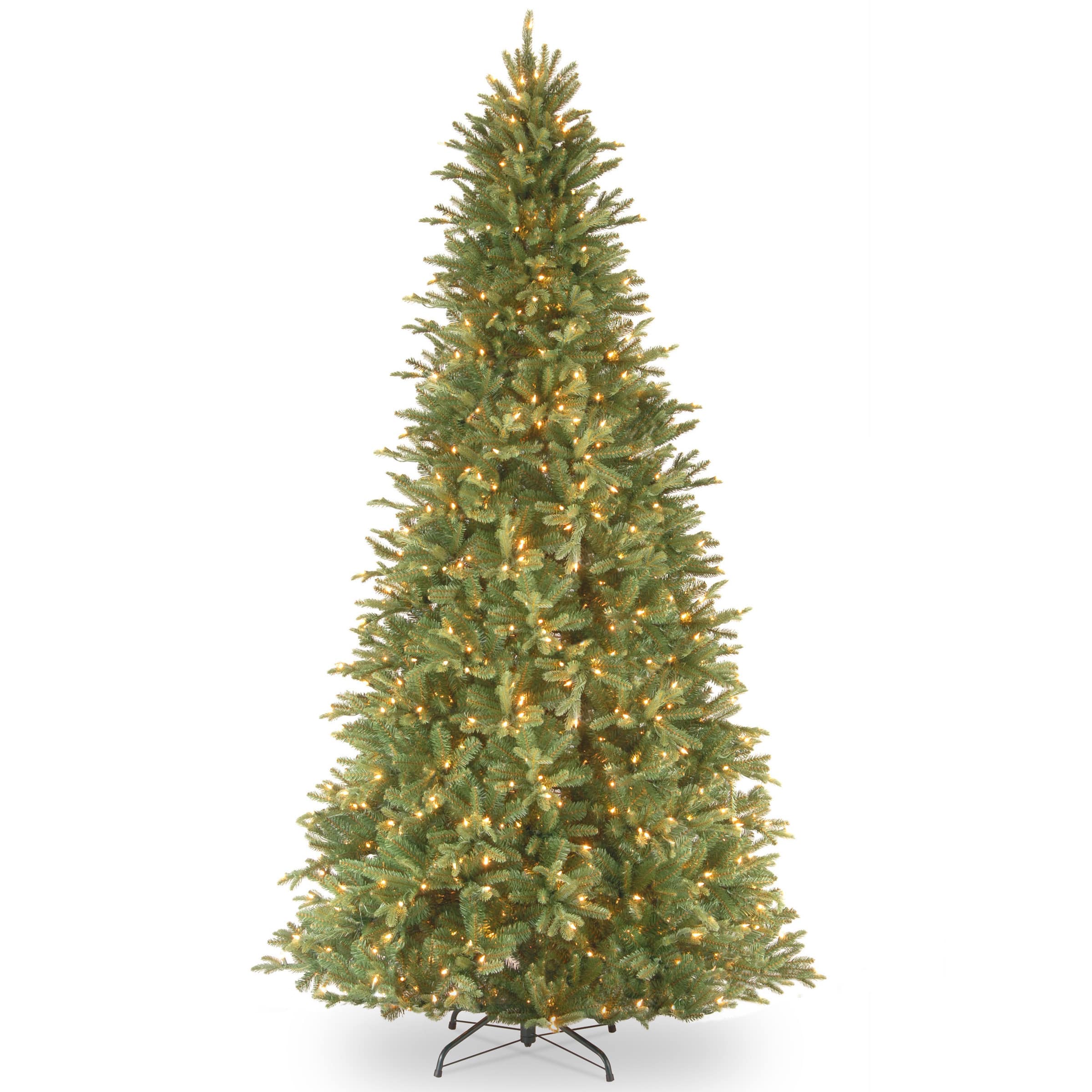 12 Ft. Pre-Lit Feel Real® Tiffany Fir Slim Artificial Christmas Tree ...