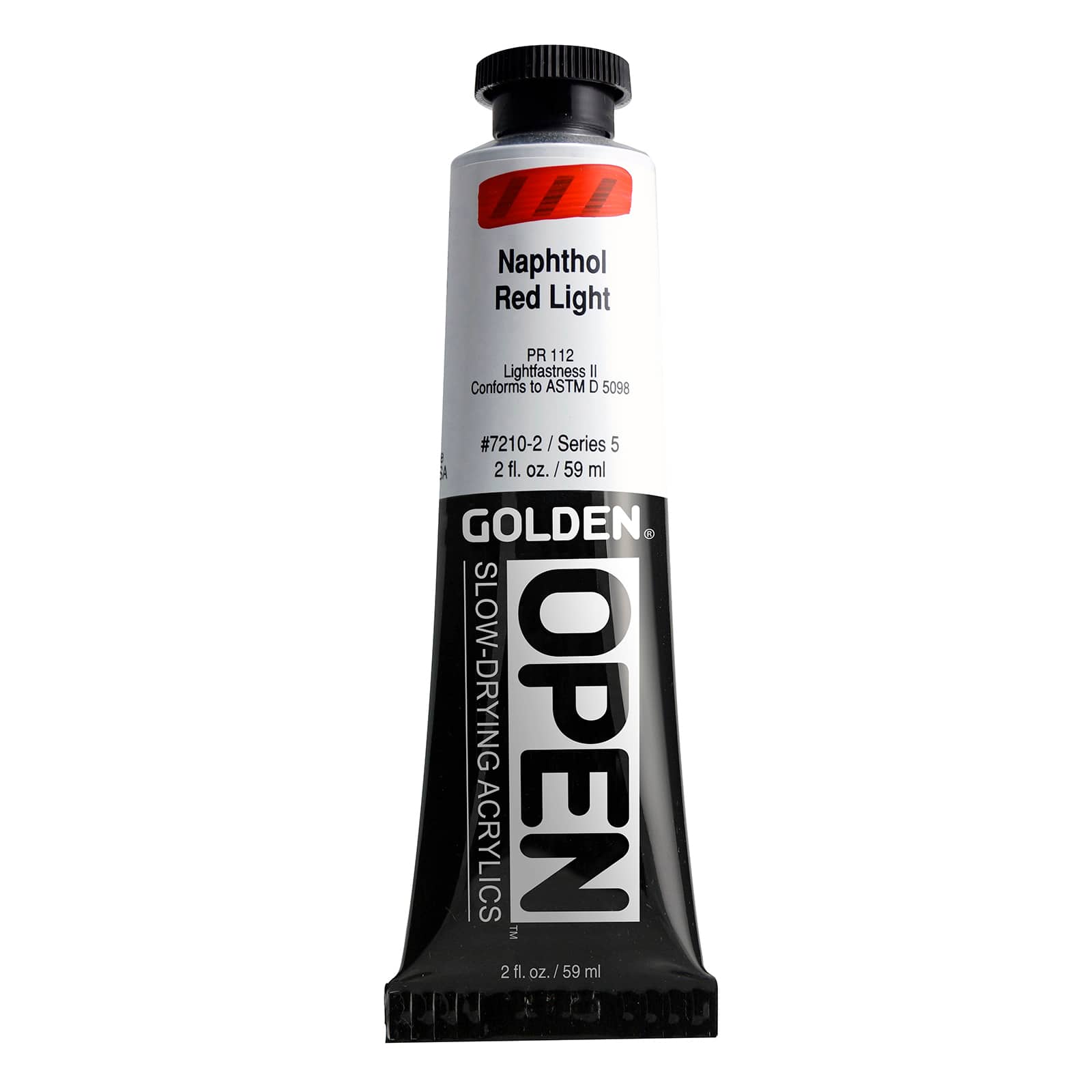 Golden OPEN Slow-Drying Acrylics, 2 oz Paint in Naphthol Red Light