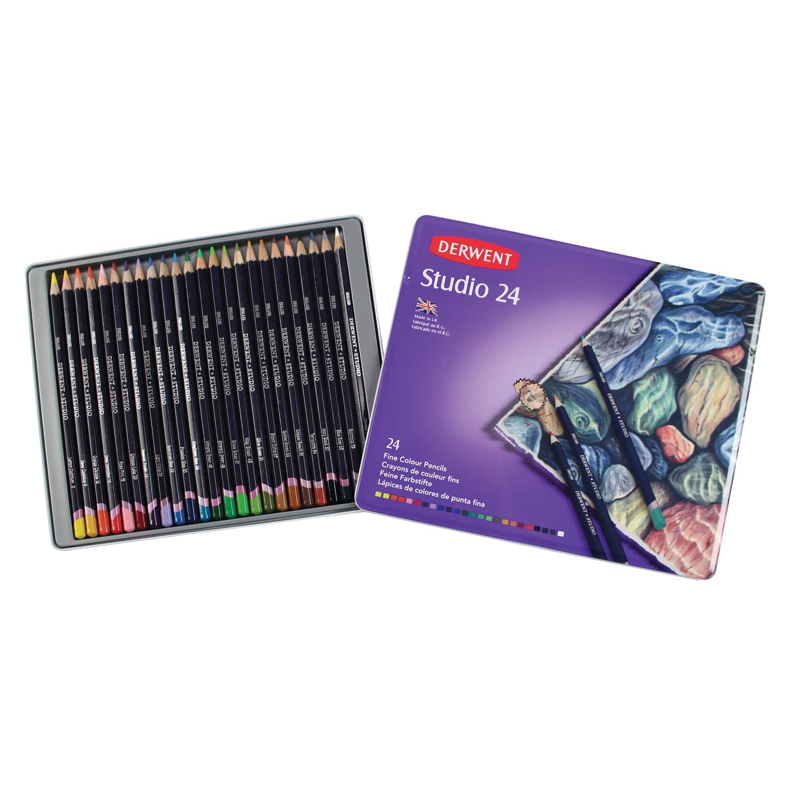 Derwent&#xAE; Studio Colored Pencil 24 Color Tin Set