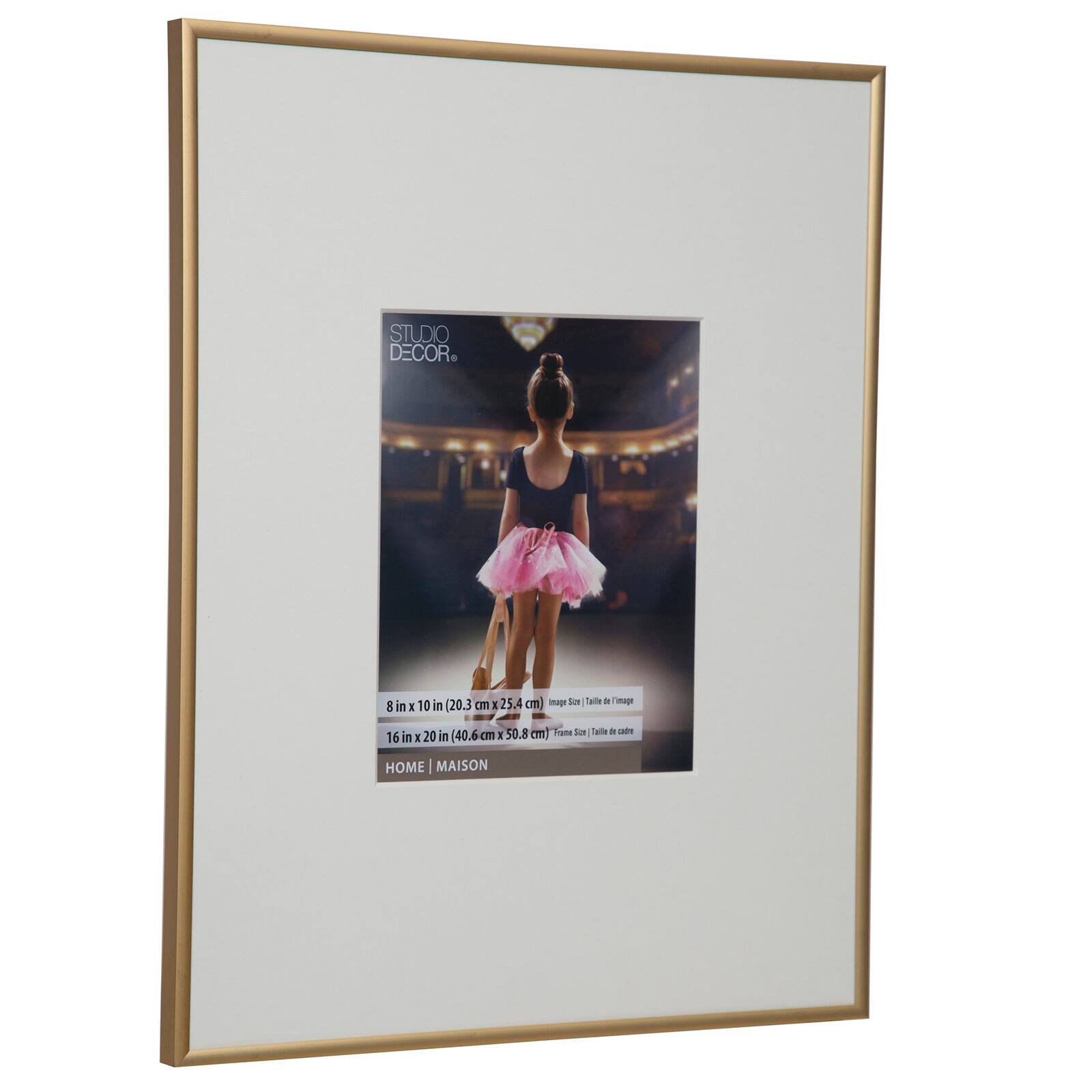 Shop for the Gold Aluminum Frame, 16" x 20" with 8" x 10" Mat, Home Collection By Studio Décor