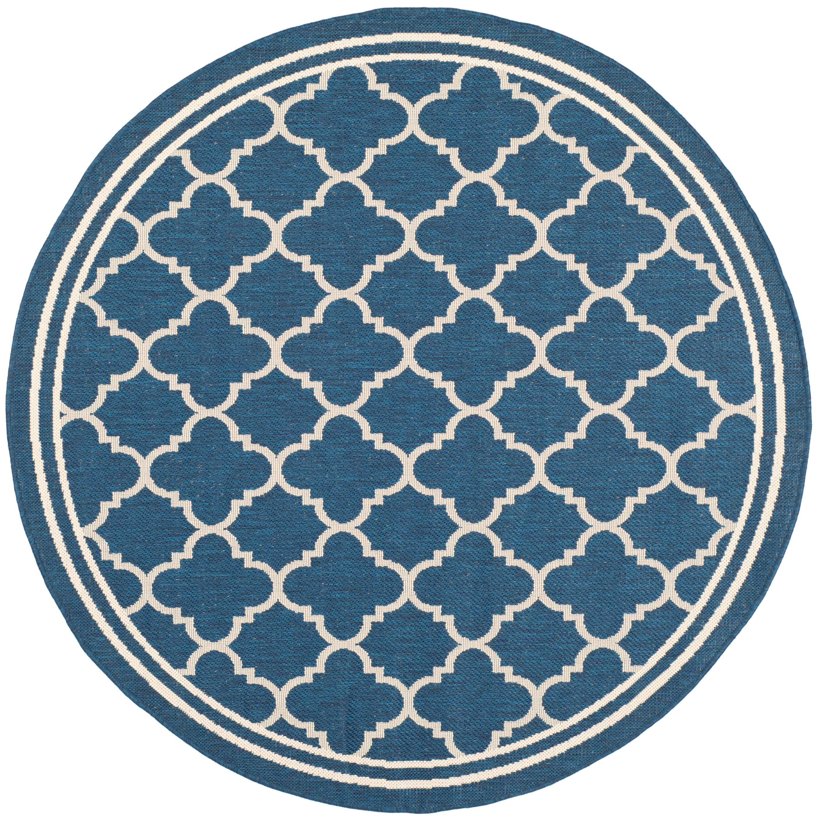 Courtayrd Quatre Border 4&#x27; X 4&#x27; Round Area Rug