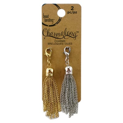 Charmalong™ Gold & Silver Tassel Charms by Bead Landing™ image