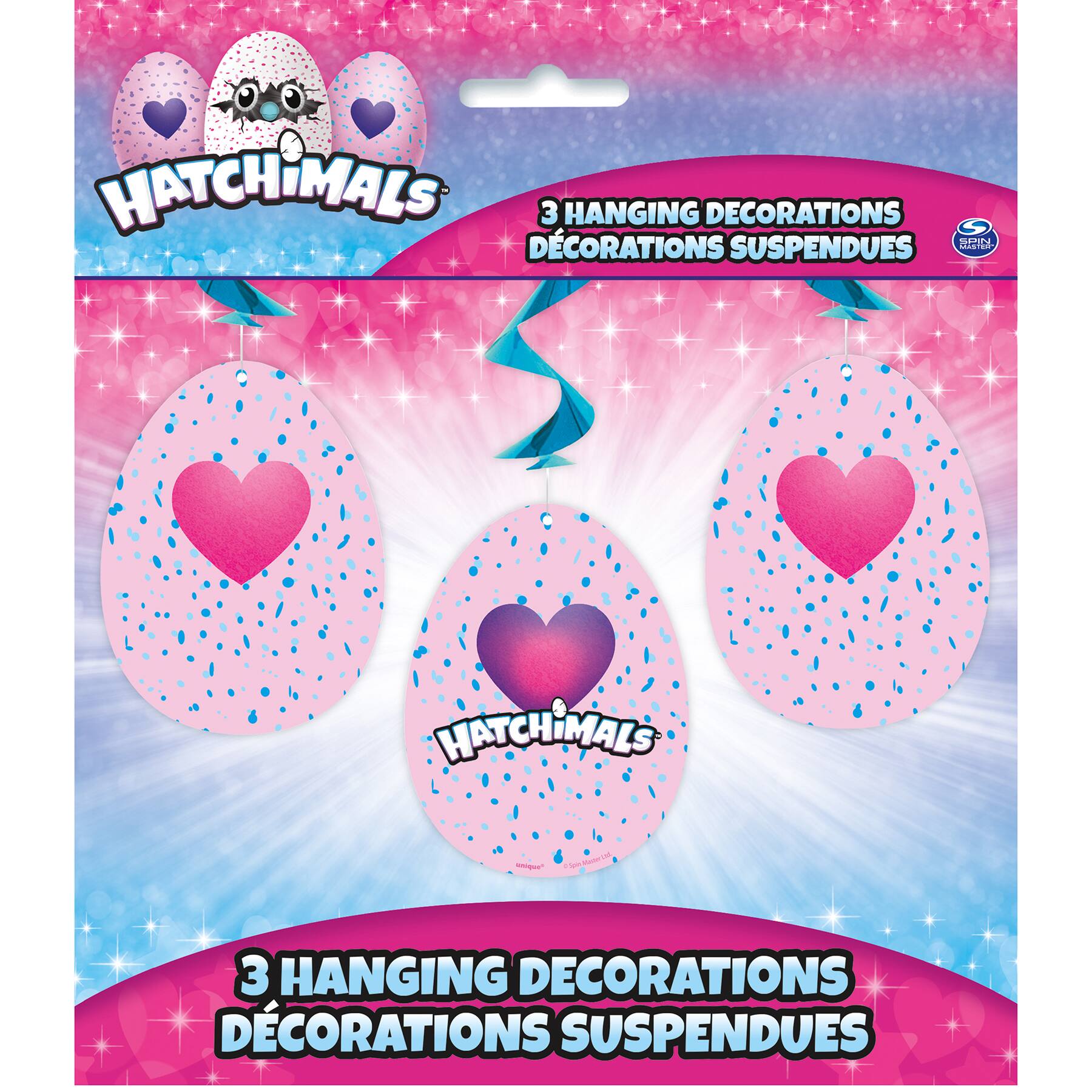 HATCHIMALS HAPPY BIRTHDAY BANNER ~ Party Supplies Hanging Decoration Purple Pink