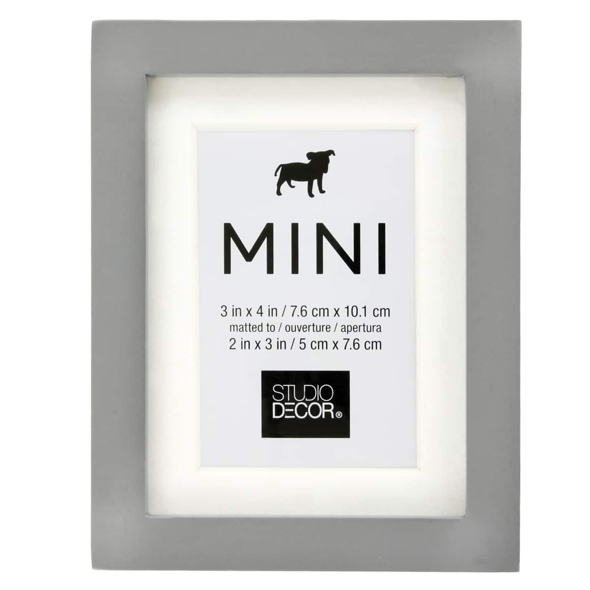 Mini Frame with Mat by Studio Decor : Gray, 2 x 3 Inches