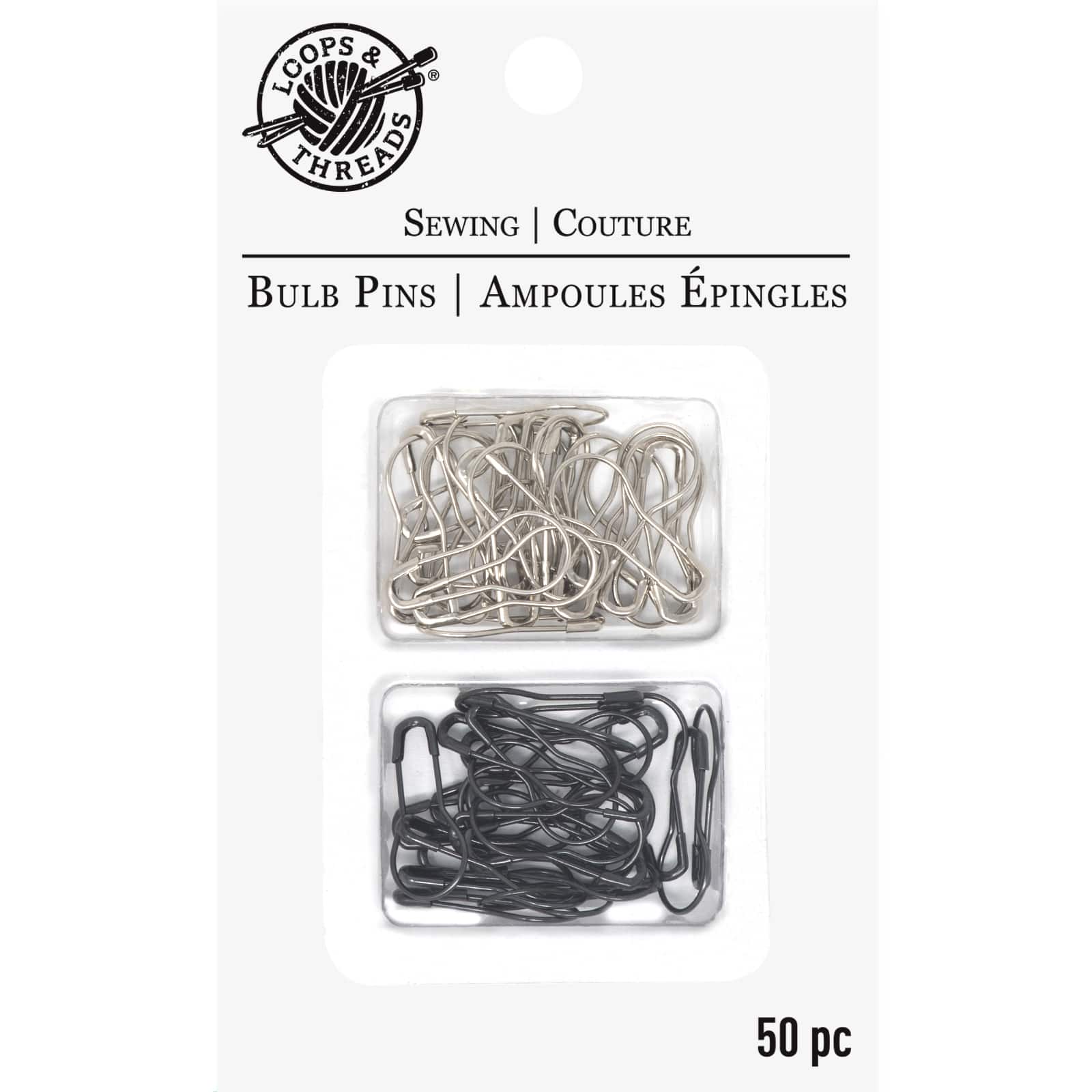 12 Packs: 50 ct. (600 total) Bulb Pins by Loops & Threads®