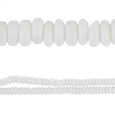 Bead Gallery® Rondelle Glass Beads, White image