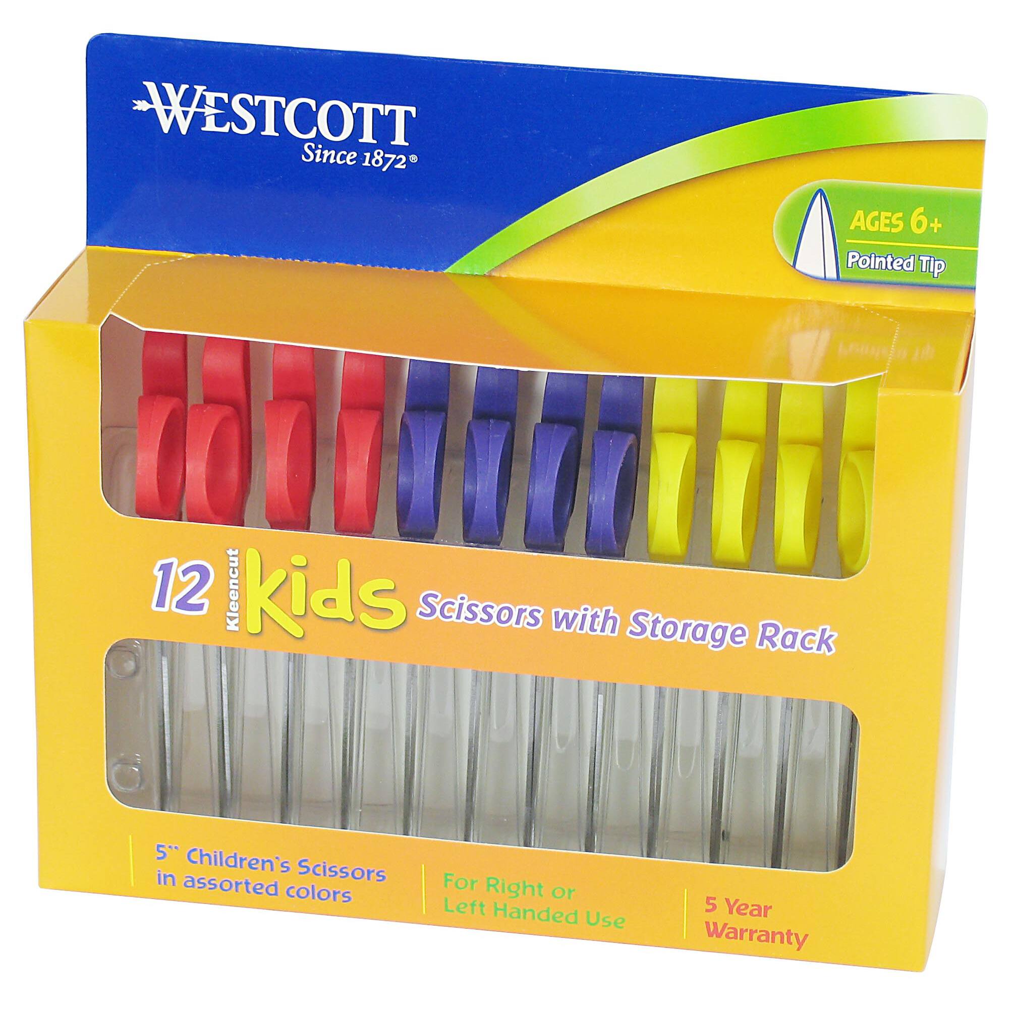 Westcott&#xAE; 5&#x201D; Pointed Scissors Classpack, 12 Pack