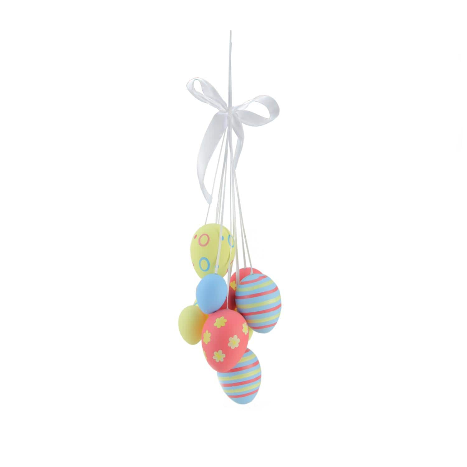 Pastel Yellow, Blue and Pink Easter Egg Cluster Hanging Decoration