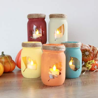 Fall Leaf Painted Mason Jars | Projects | Michaels