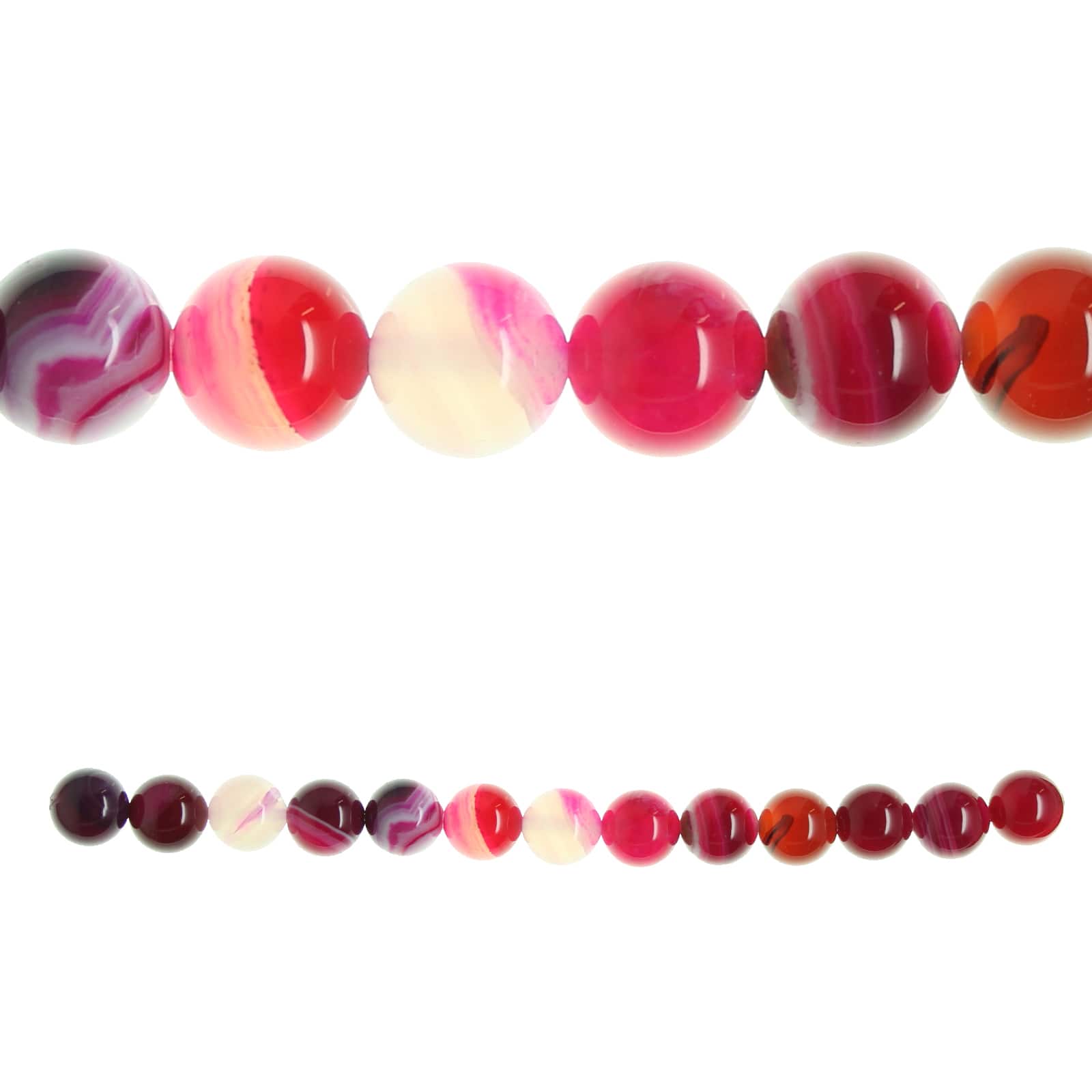12 Pack: Pink Dyed Agate Round Beads, 12mm by Bead Landing&#x2122;