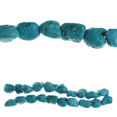 Turquoise Howlite Nuggets, 10mm by Bead Landing™ image