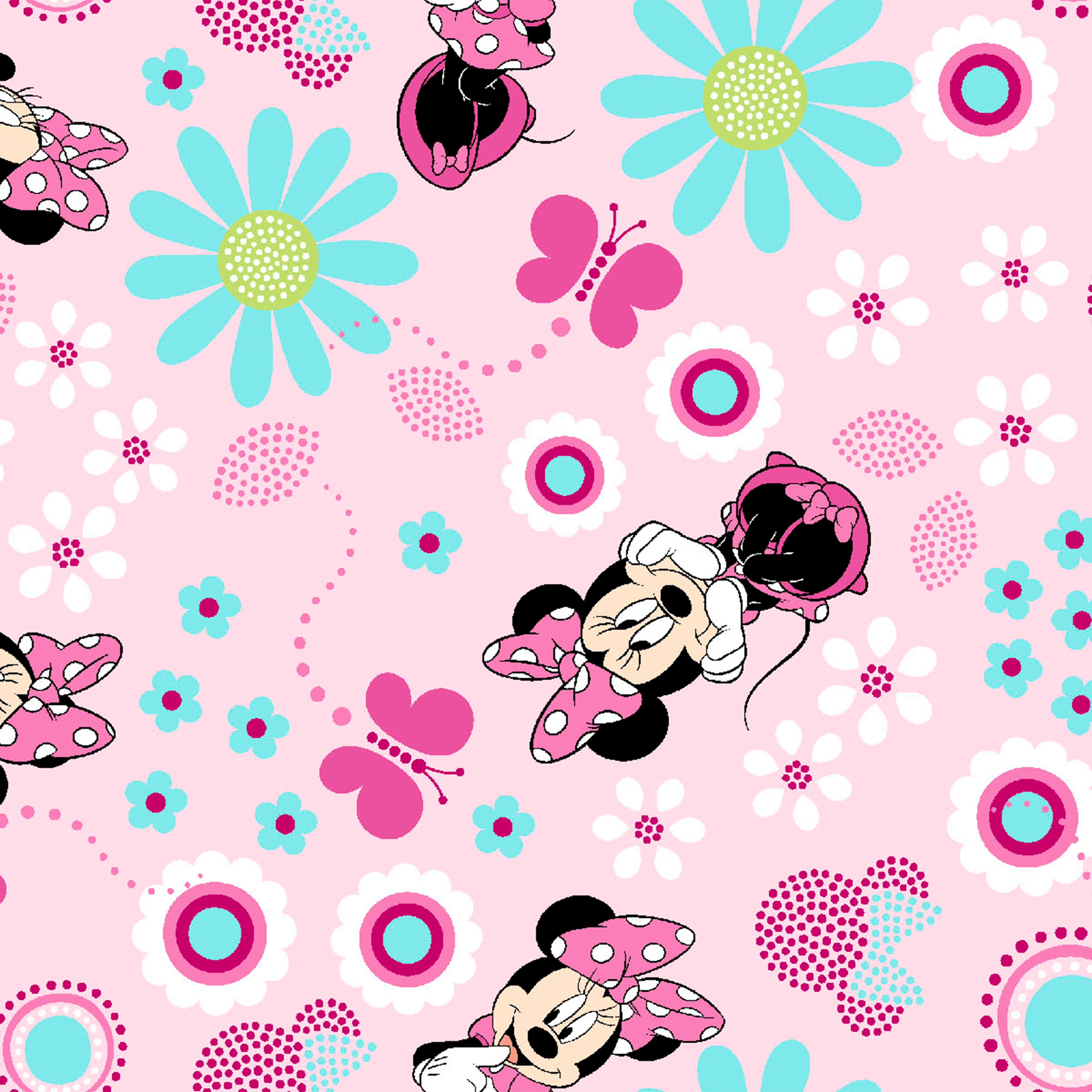 Disney Minnie Minnie Minnie! Pink Cotton Fabric