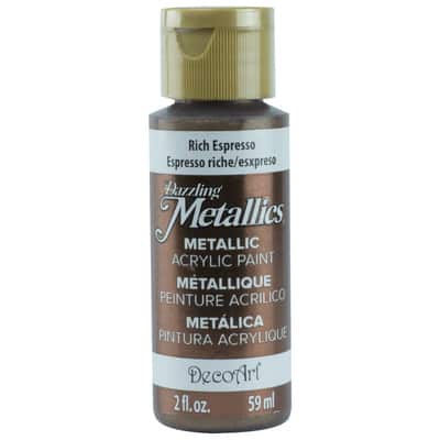 Peinture acrylique métallique - DecoArt Dazzling Metallics - Rich Espresso  x59 ml - Perles & Co