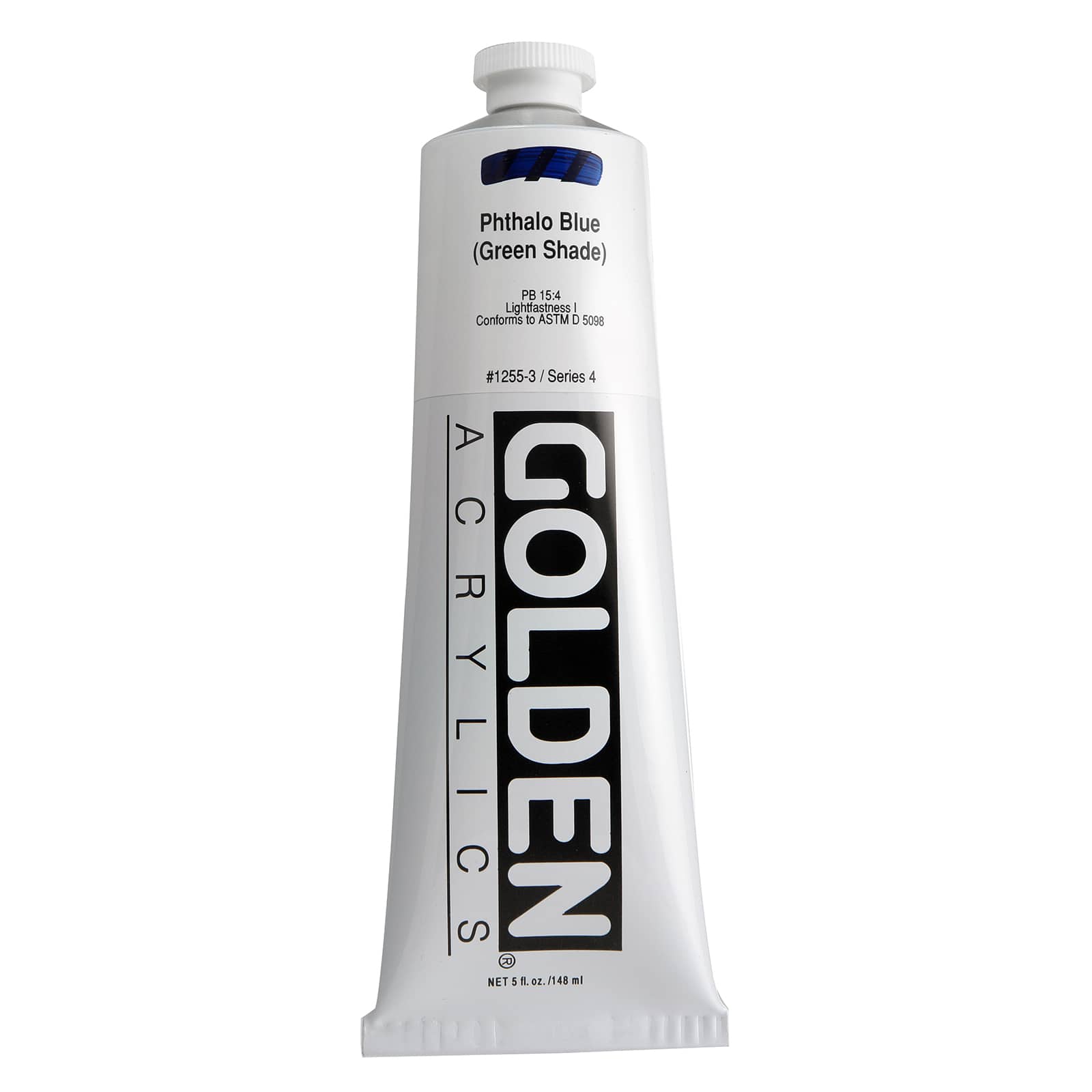 Golden Heavy Body Acrylic Paint, 5 oz in 1255 Phthalo Blue (Green Shade)