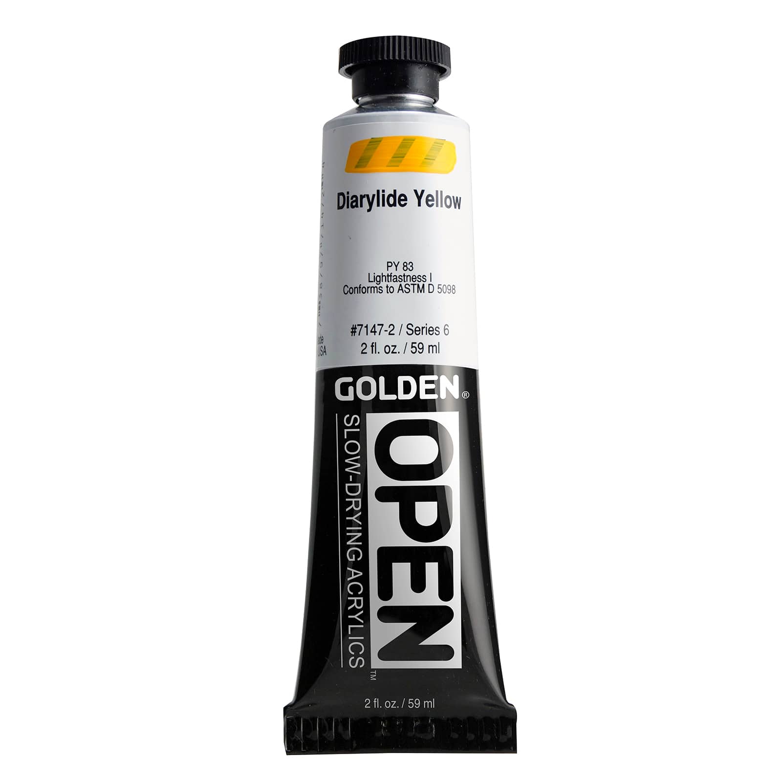 Golden OPEN Slow-Drying Acrylics, 2 oz Paint in Diarylide Yellow