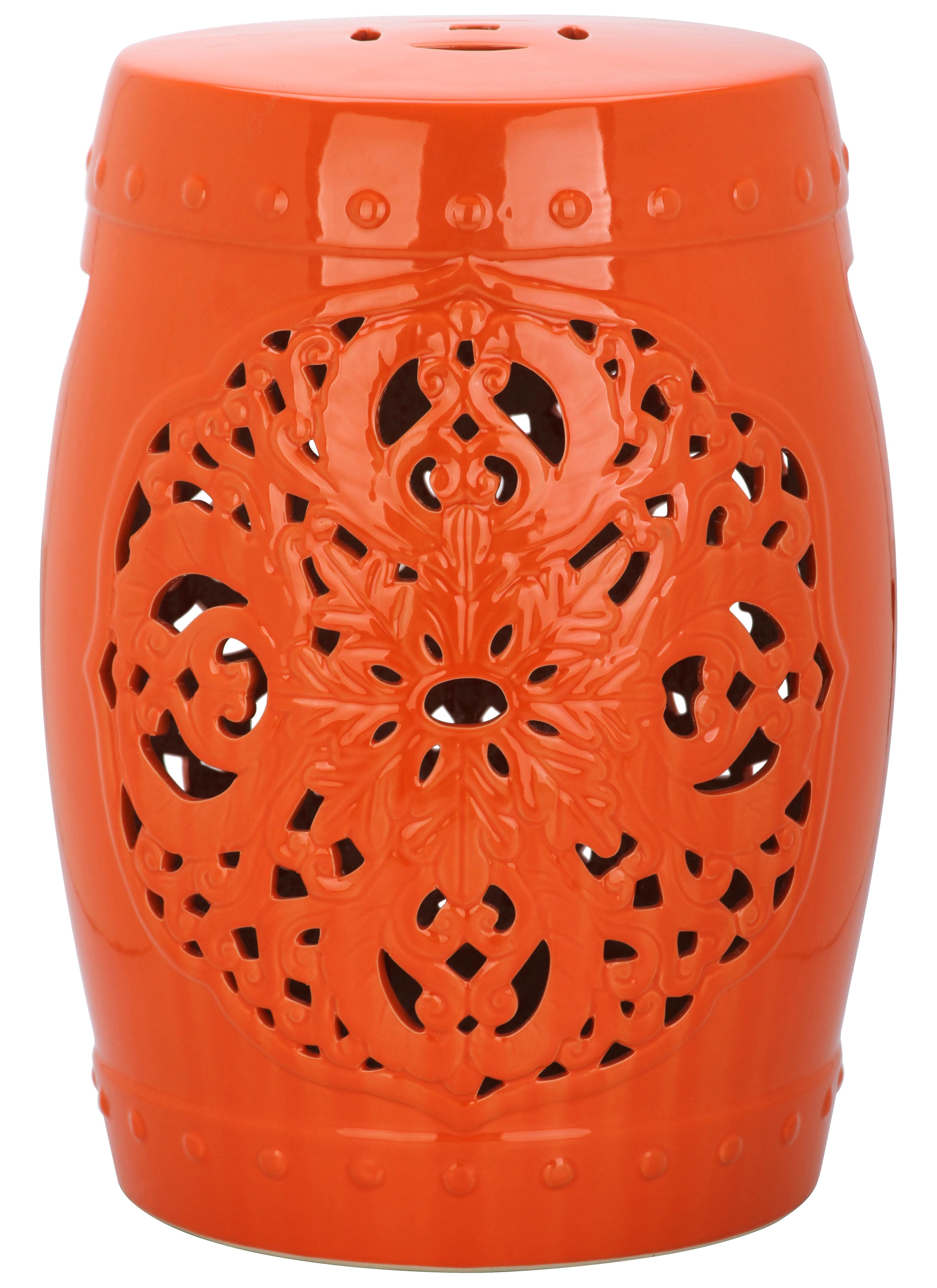 Flora Garden Stool in Orange