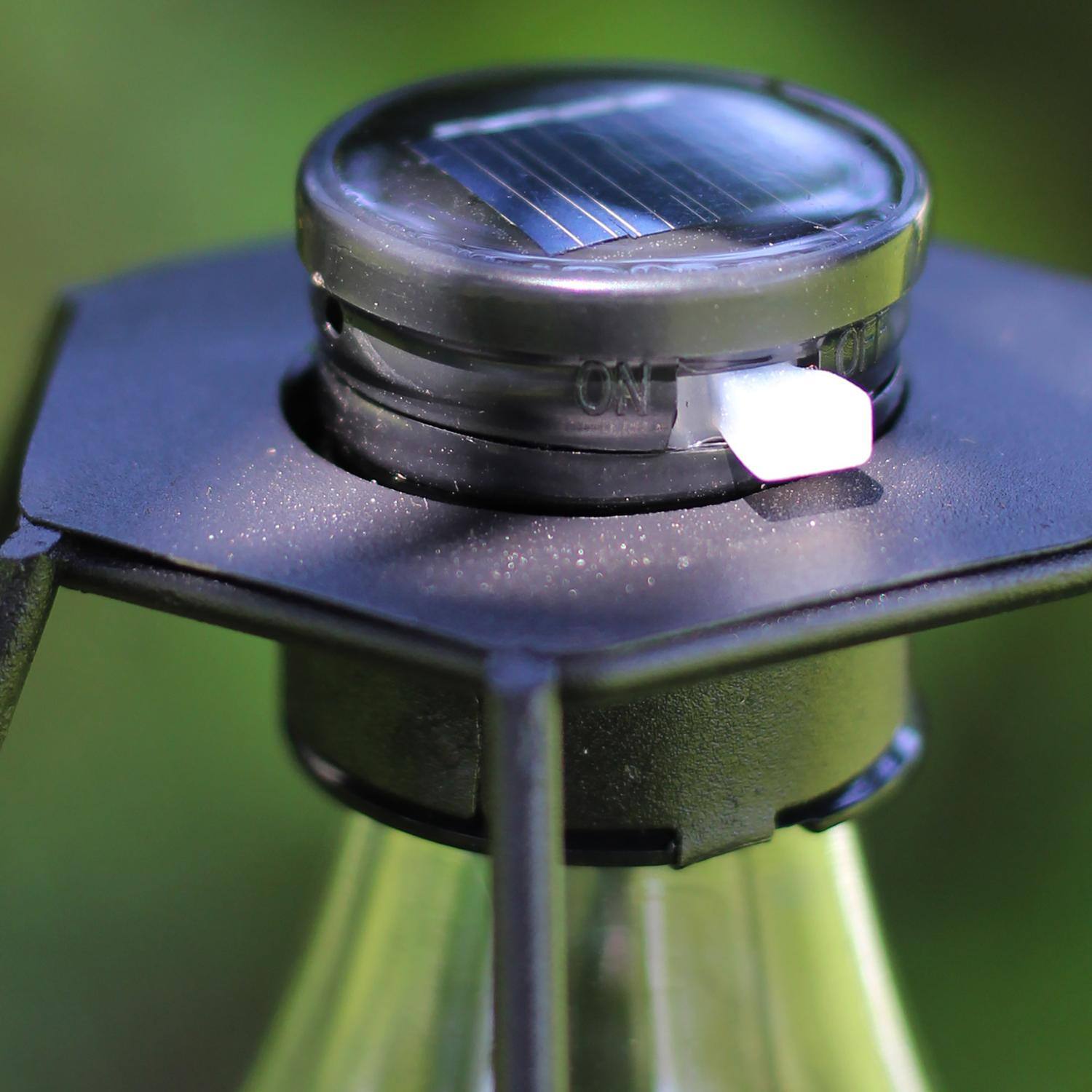 8.75" Black Diamond Solar Powered LED Patio Lantern