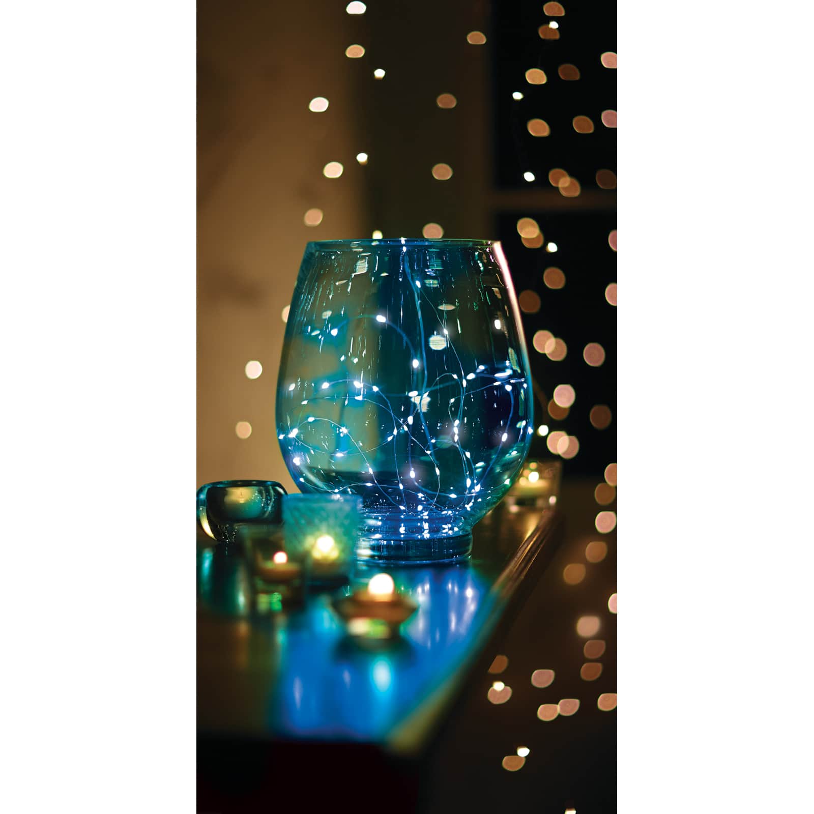40ct. Blue Silver Wire LED String Lights by Ashland&#xAE;