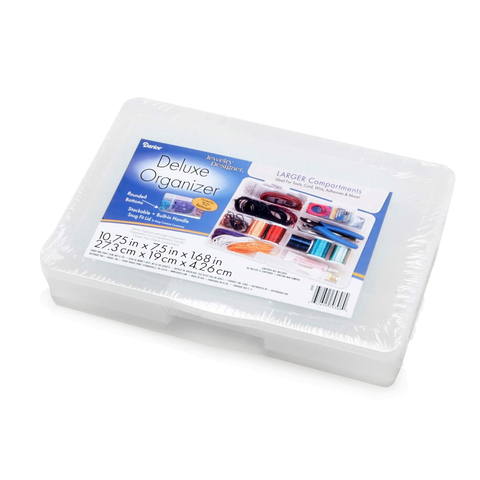 Darice® 8 Compartment Deluxe Plastic Bead Organizer, Clear