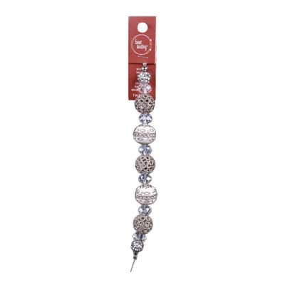 Vintage Shimmer White & Silver Metal Round Beads by Bead Landing™