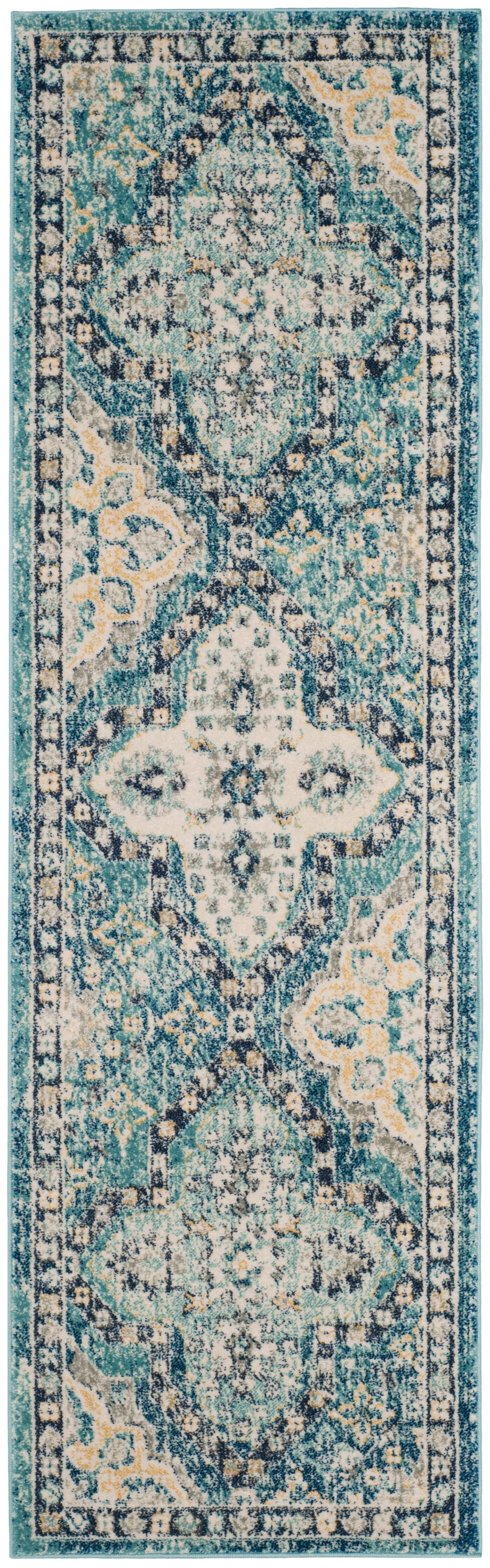 Evoke Double Border Medallion 2'-2" X 9' Area Rug