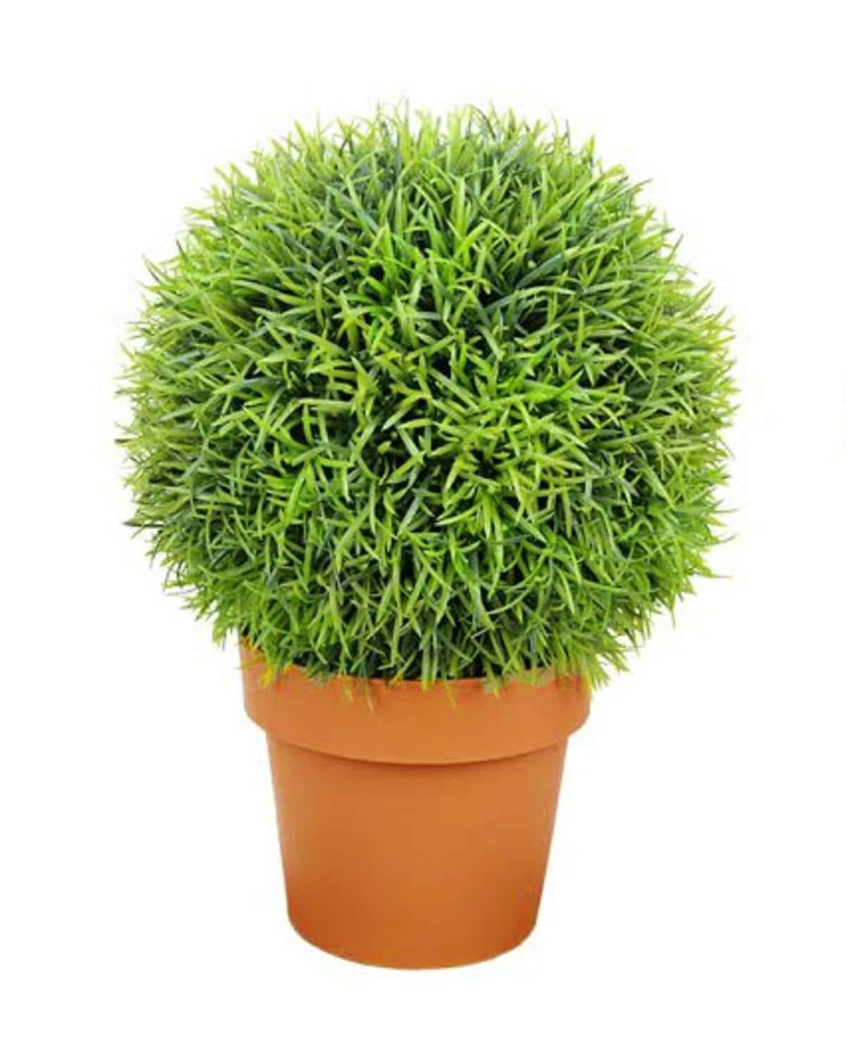 18" Potted Two-Tone Artificial Pine Ball Topiary