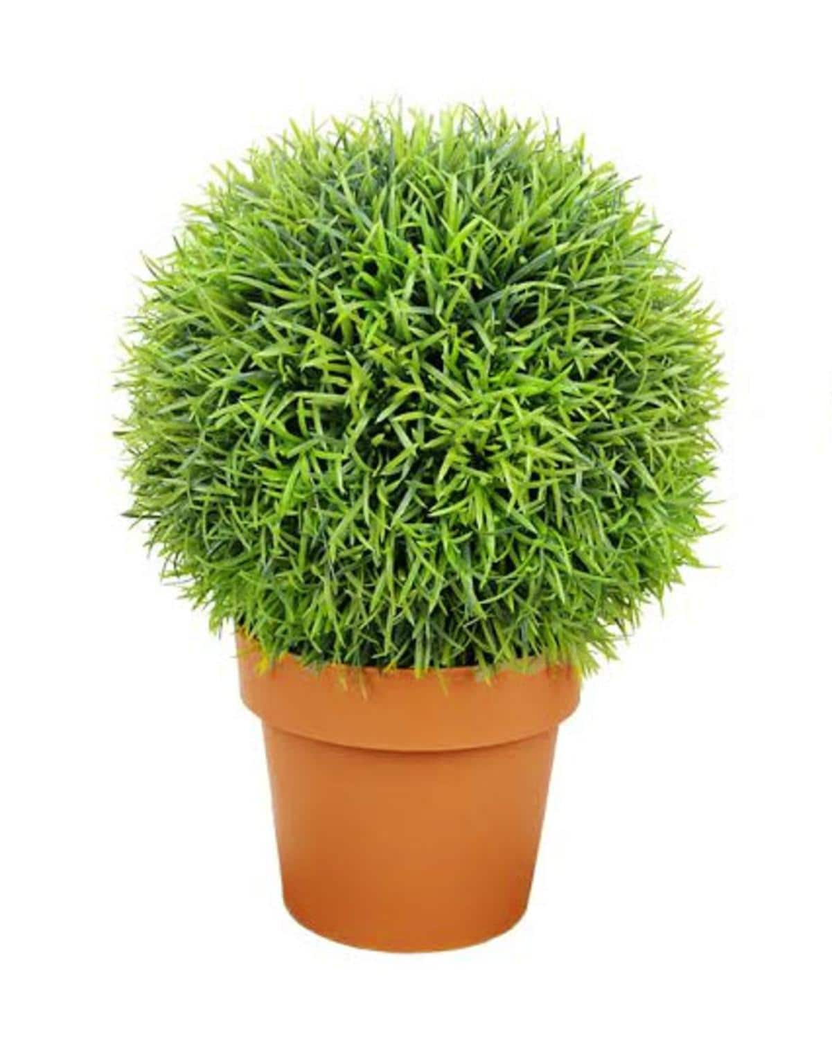 18&#x22; Potted Two-Tone Artificial Pine Ball Topiary