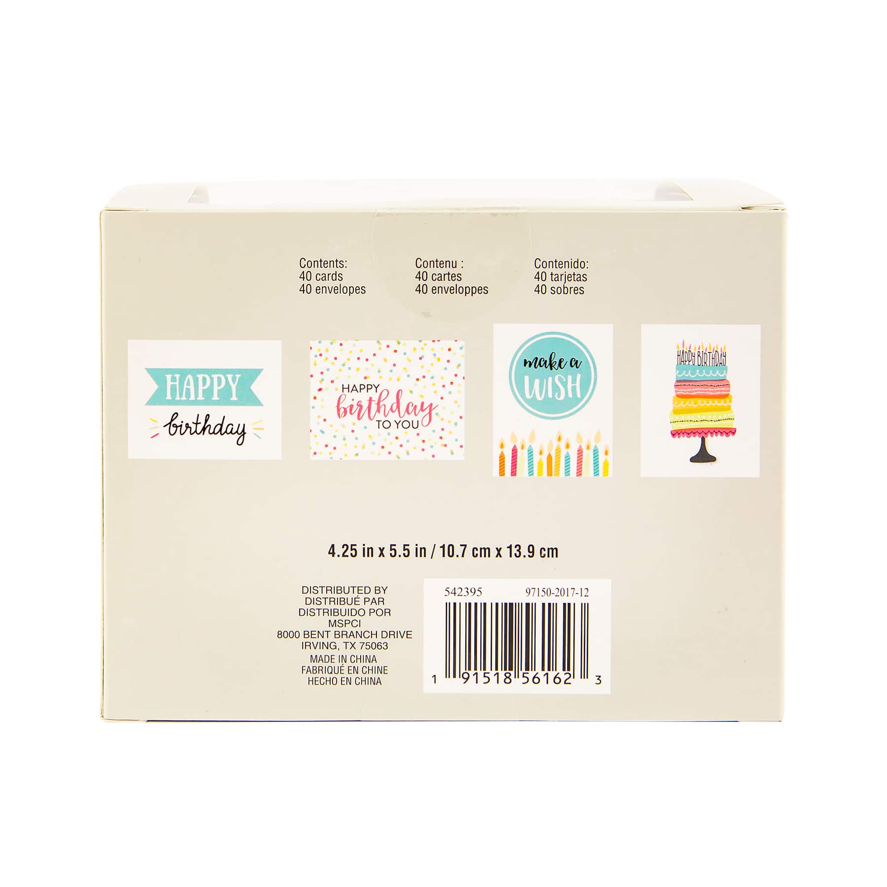 Happy Birthday Cards & Envelopes by Recollections™, 4.25" x 5.5"