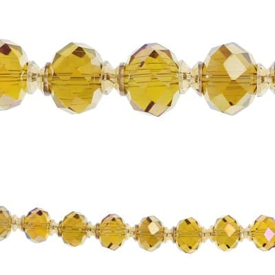 Amber Faceted Glass Rondelle Beads by Bead Landing™ image