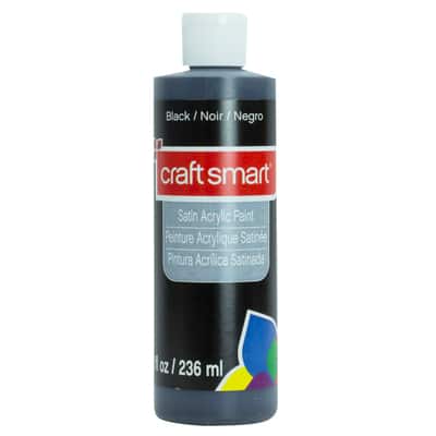 8oz. Satin Acrylic Paint by Craft Smart®, Color: Black | Michaels