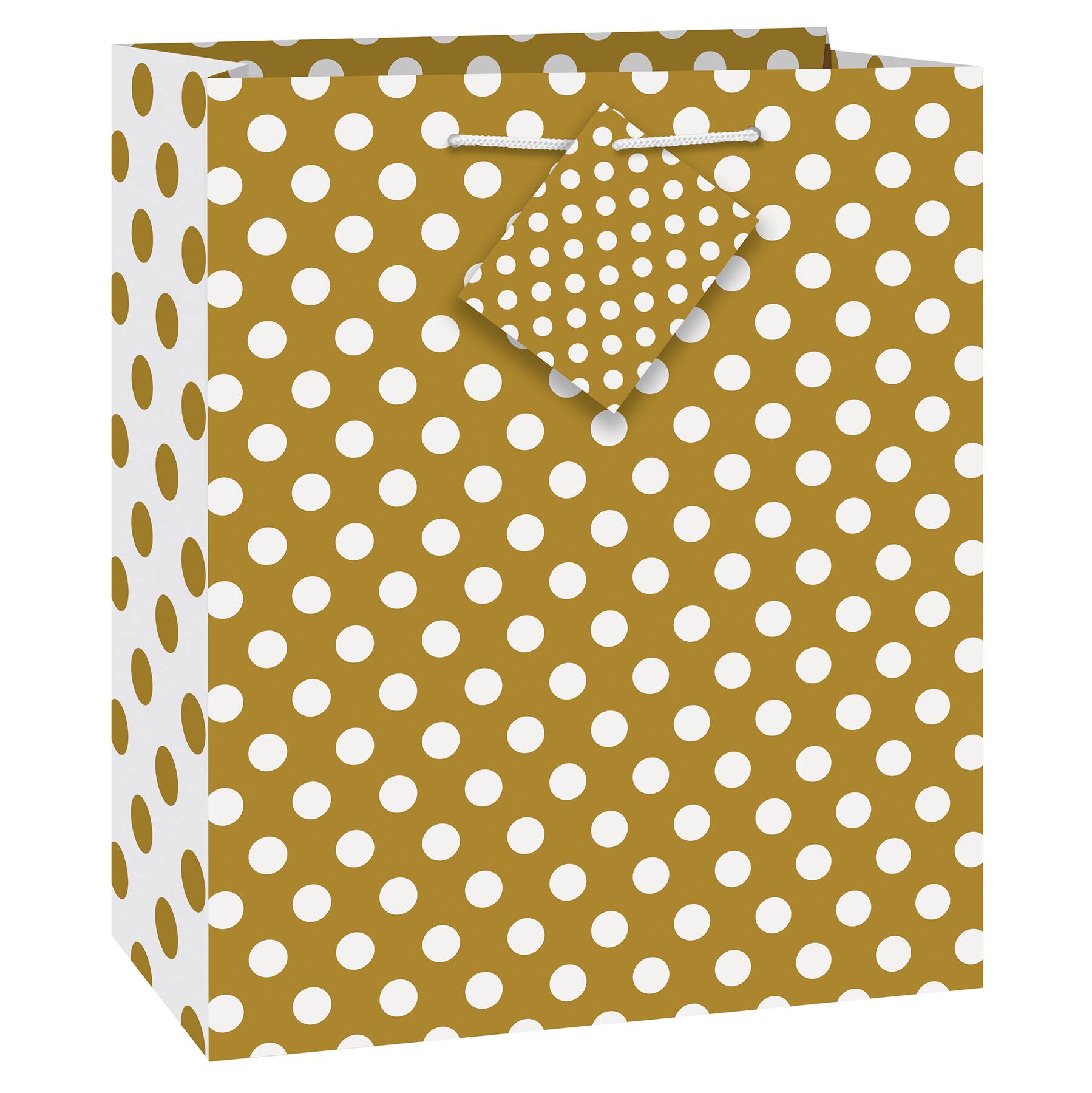 Gold Polka Dot Paper Bags 