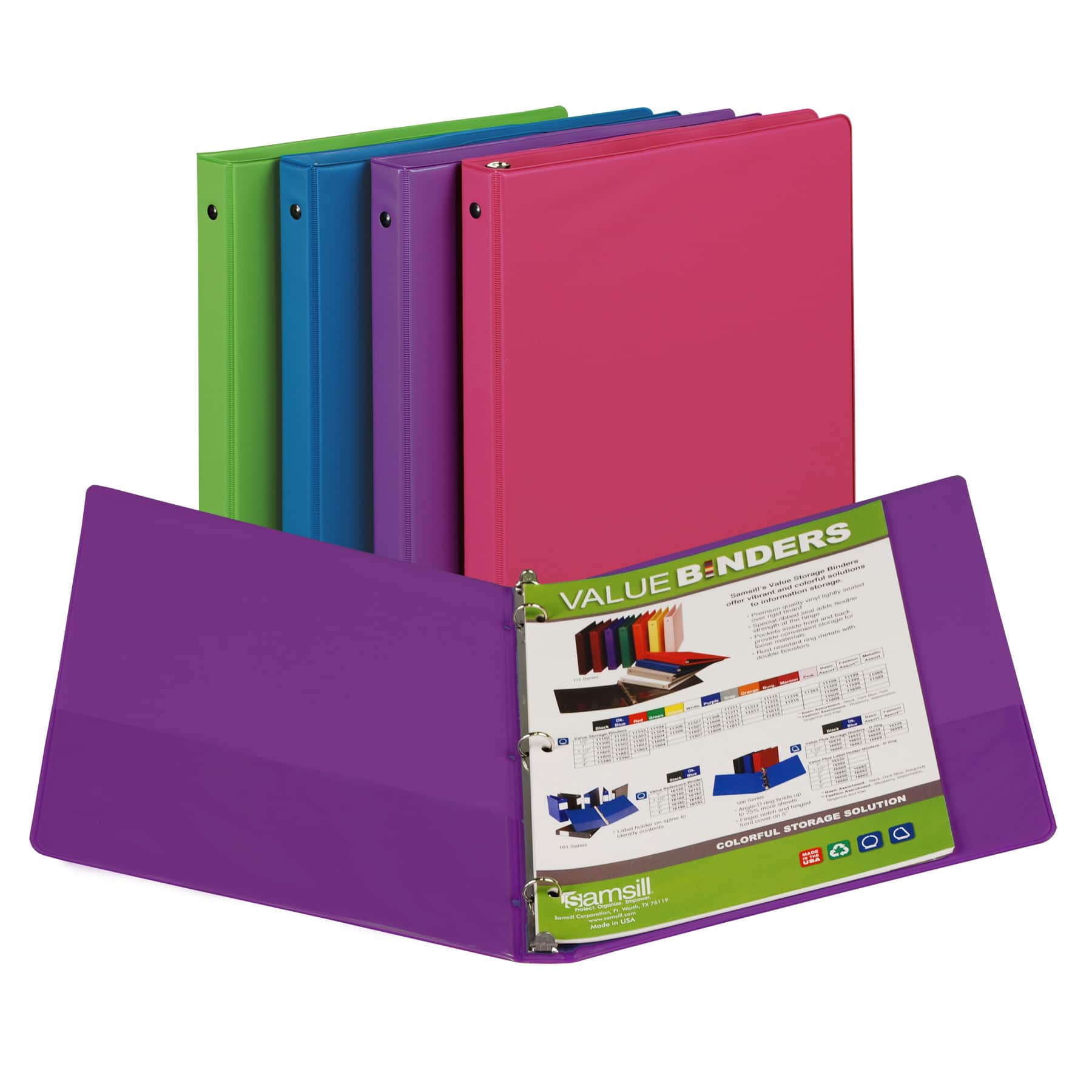 Fashion Color Binder, 1/2&#x22; Capacity, Pack of 12