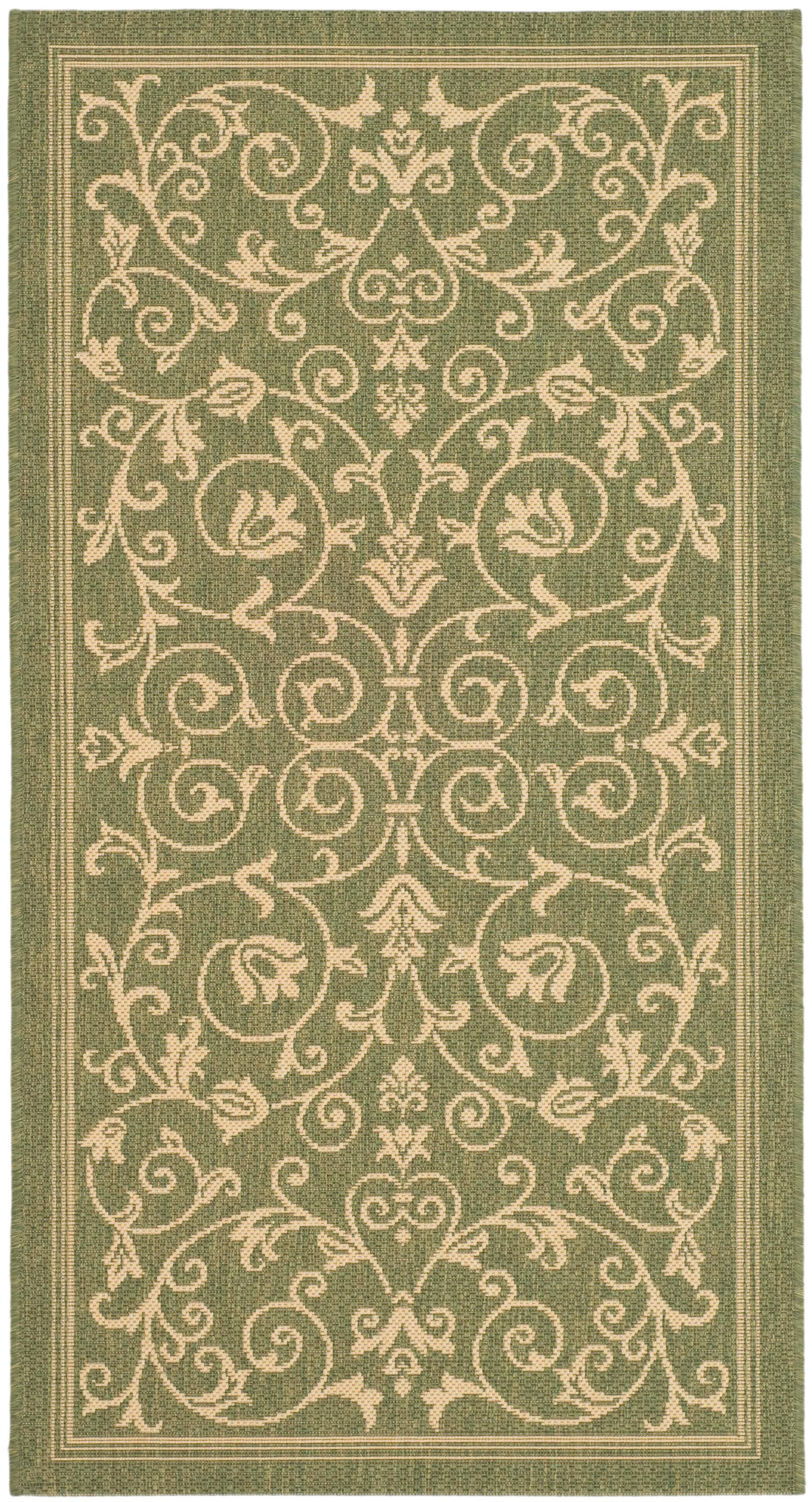 Courtyard Floral Scroll 2'-7" X 5' Runner