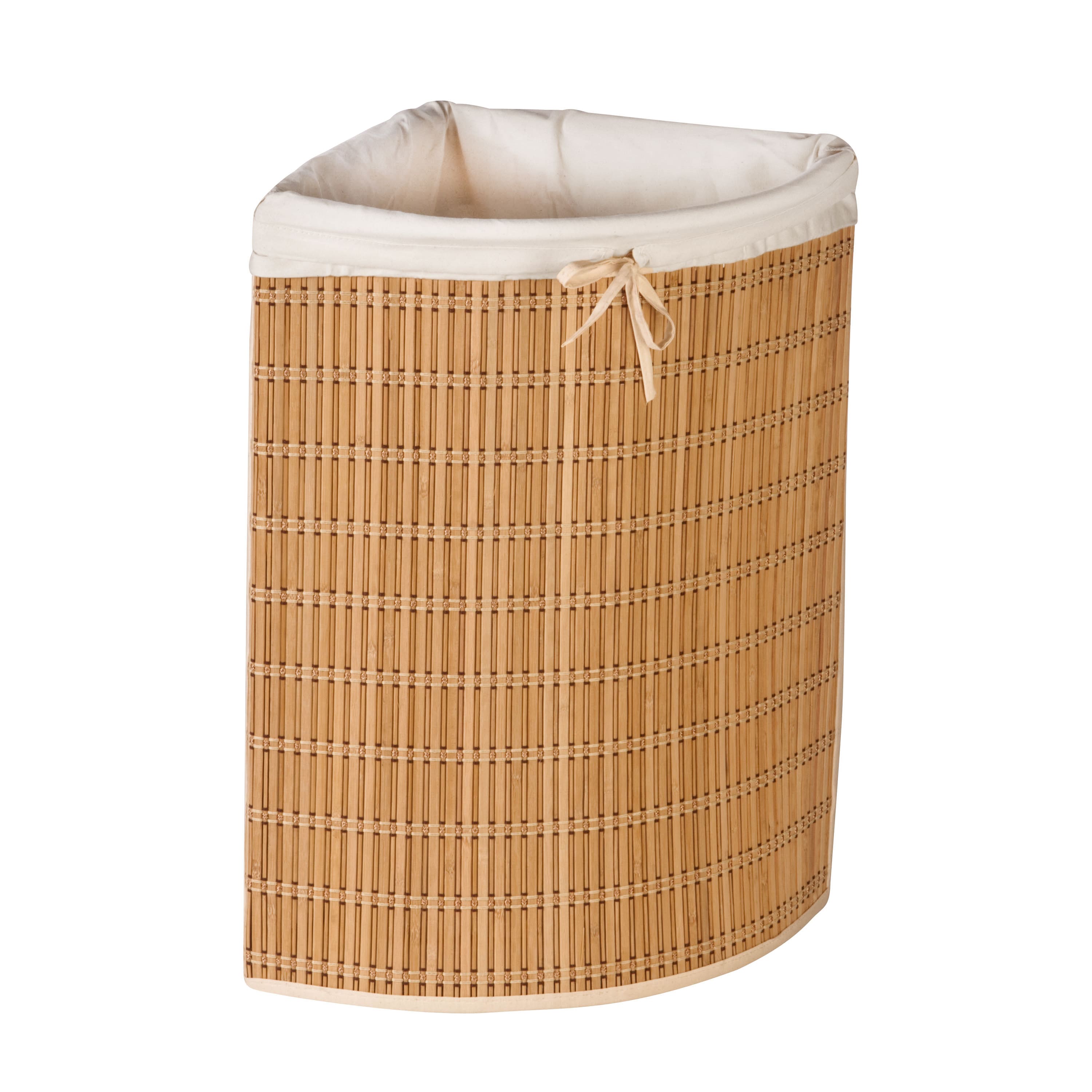 6 Pack: Honey Can Do Bamboo Wicker Corner Hamper