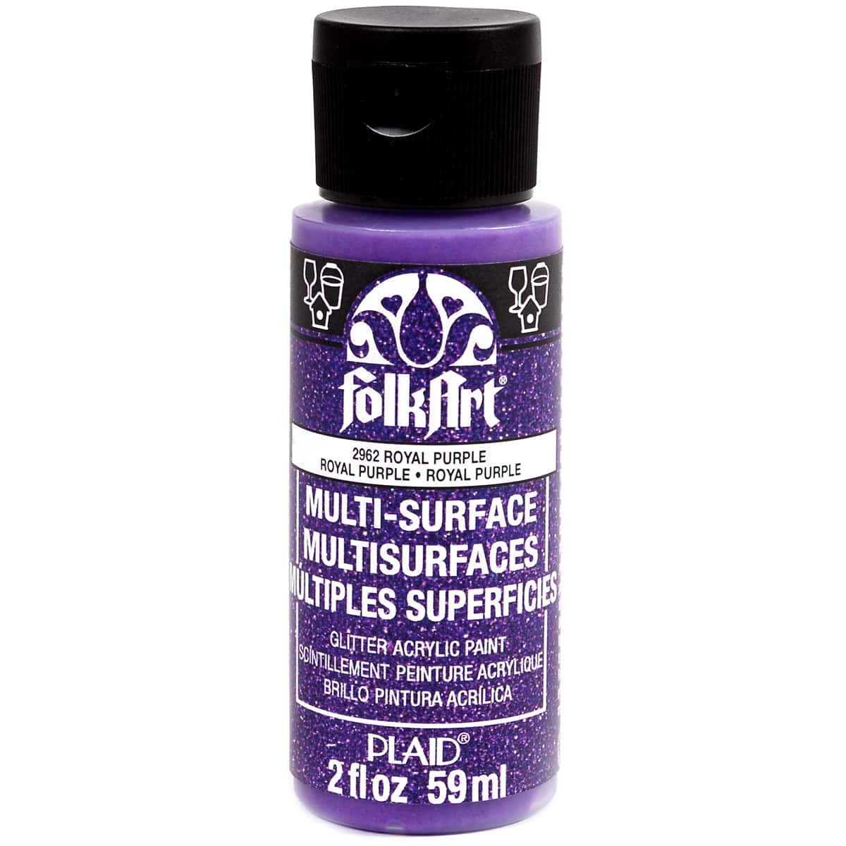 Multi-Surface Glitter Acrylic Paint in Royal Purple by FolkArt