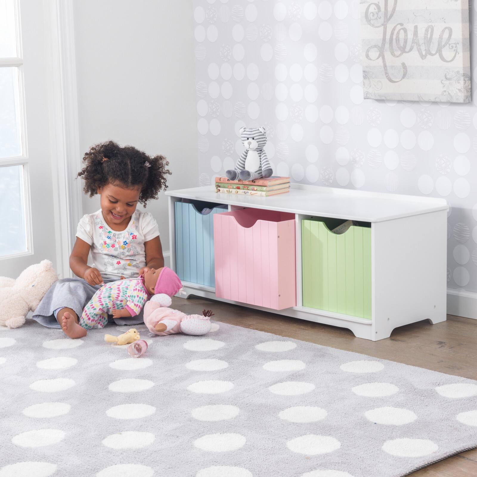KidKraft Nantucket Storage Bench, Pastel