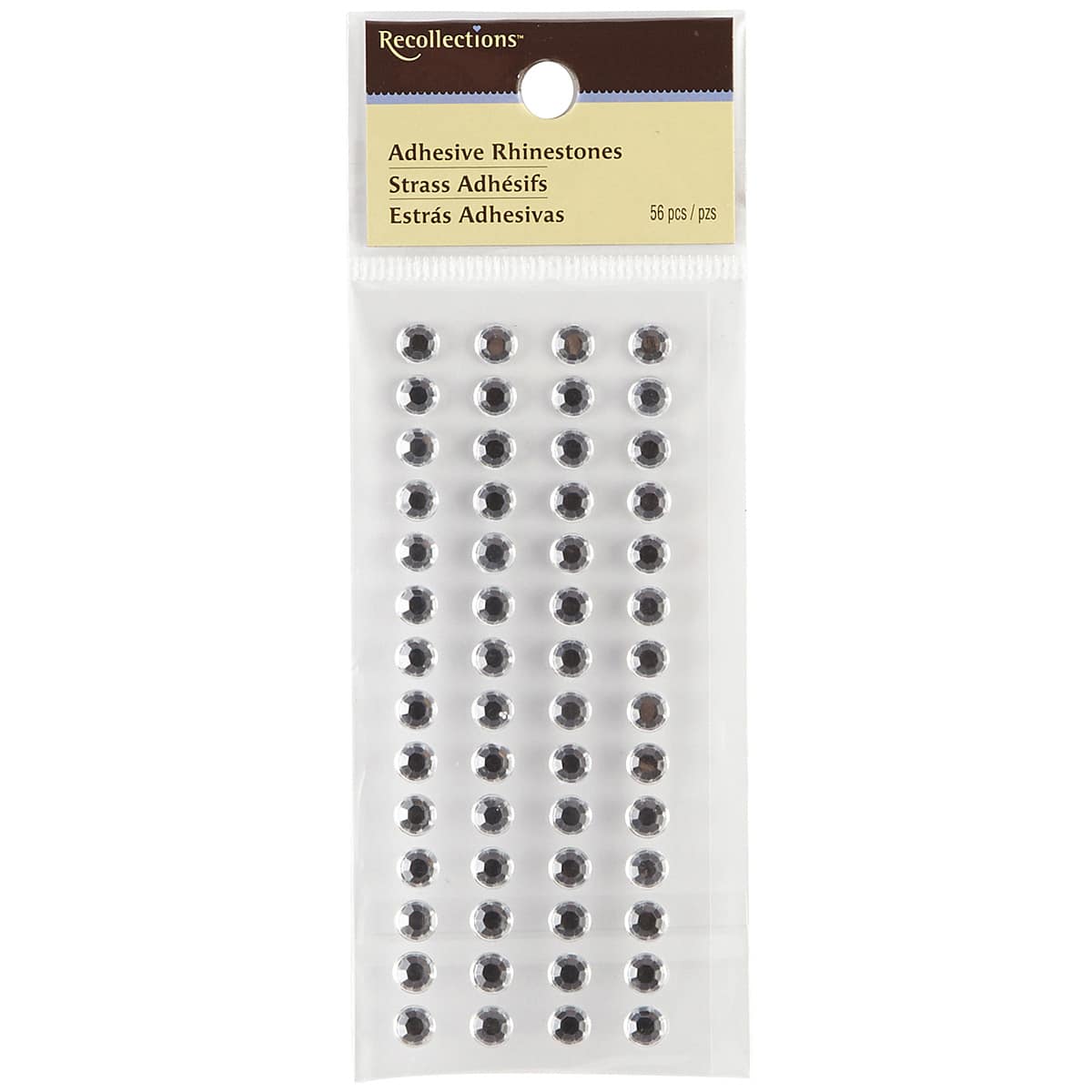 12 Packs: 56 ct. (672 total) 6mm Clear Adhesive Rhinestones by Recollections™