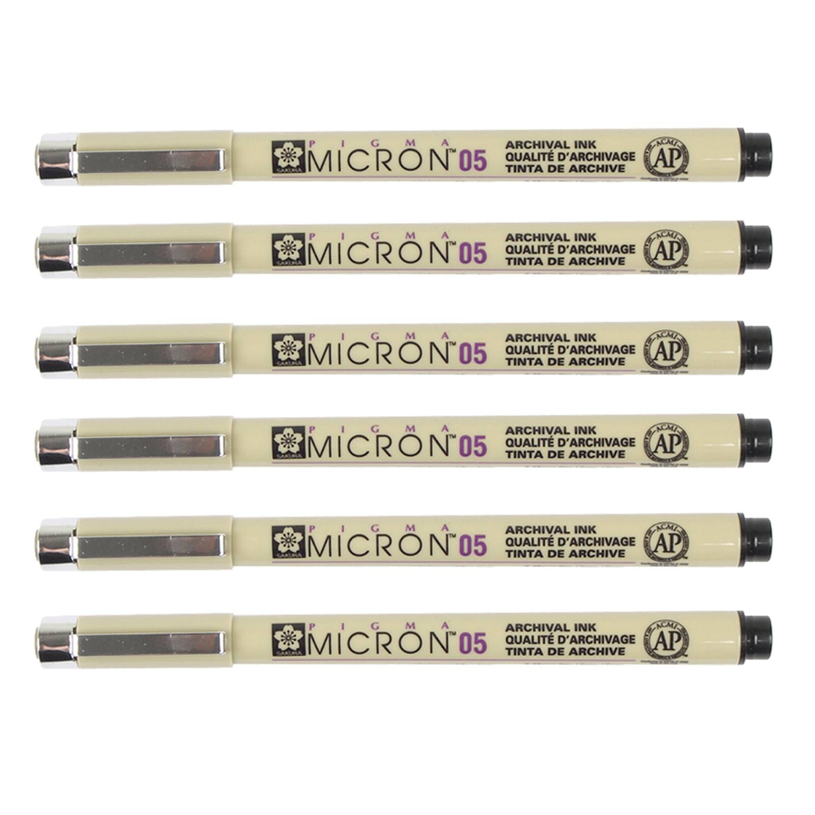 6 Packs: 6 ct. (36 total) Pigma&#xAE; Micron&#x2122; 05 Fine Line Black Pens
