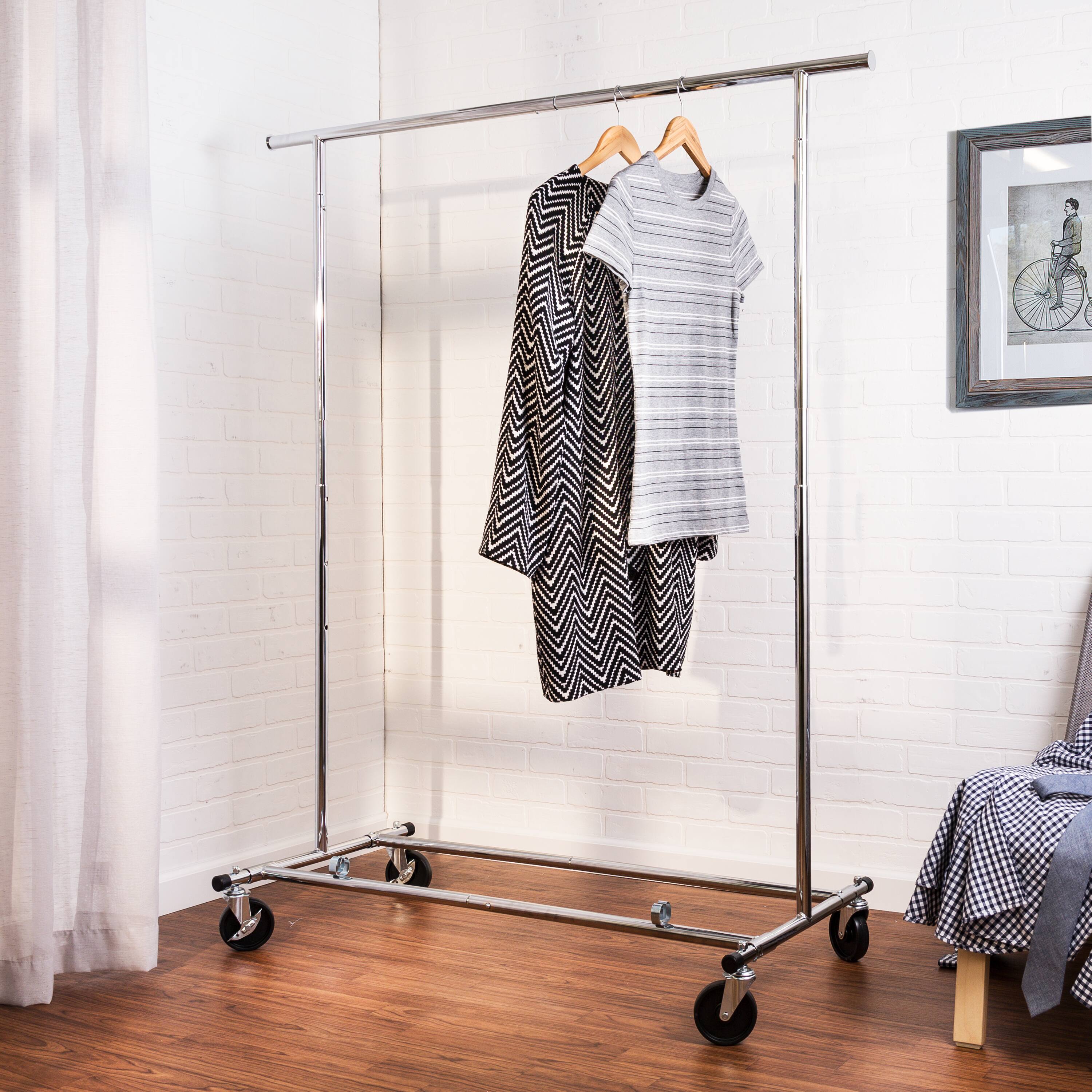 Honey Can Do Chrome Collapsible Commercial Garment Rack