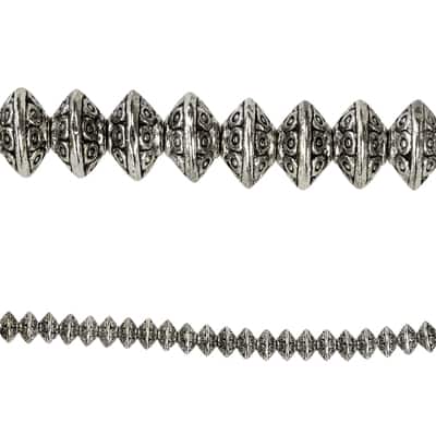 Antiqued Sterling Silver Plated Rondelle Beads, 7mm by Bead Landing™ image