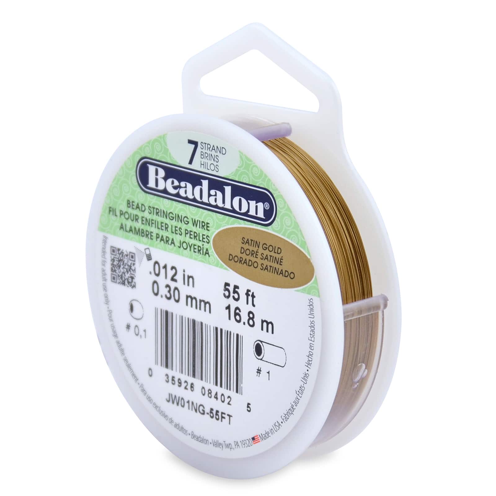 12 Pack: Beadalon® 0.30mm Satin Gold Bead Stringing Wire