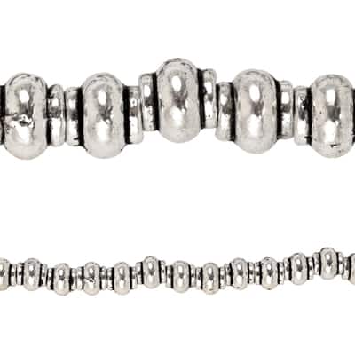 Silver Plated Smooth Rondelle Beads, 4mm by Bead Landing™ image